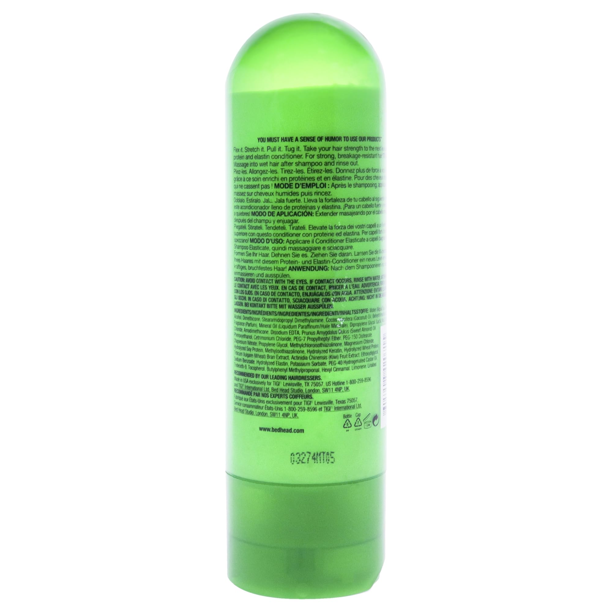 Tigi Bed Head Elasticate Strengthening Conditioner for Damaged Hair - 6.76 oz | Repairing & Volumizing Hair Treatment | Perfect for Daily Use & Salon-Quality Results at Home