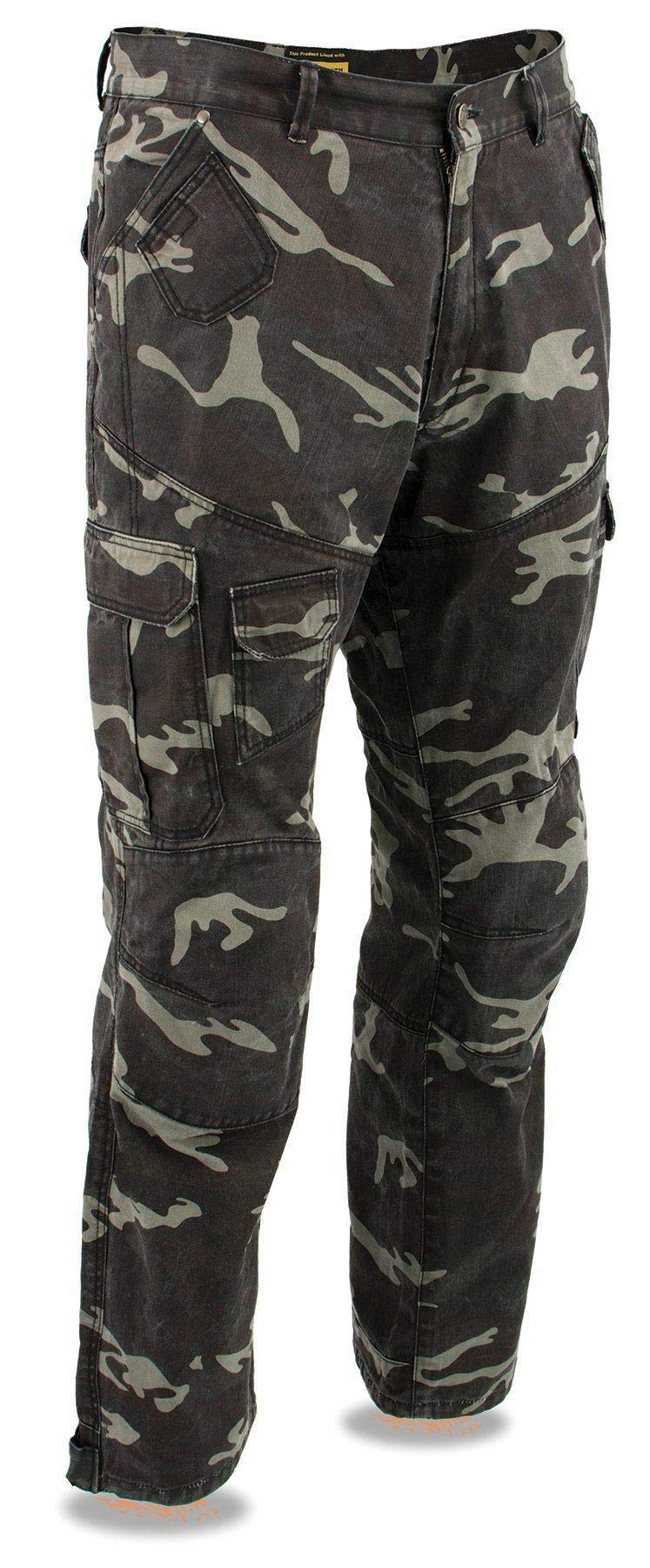 Milwaukee Leather Men's Armored Camo Motorcycle Riding Jeans with Aramid Fibers - MPM5592-44 - Durable Protective Gear for Street & Off-Road Biking