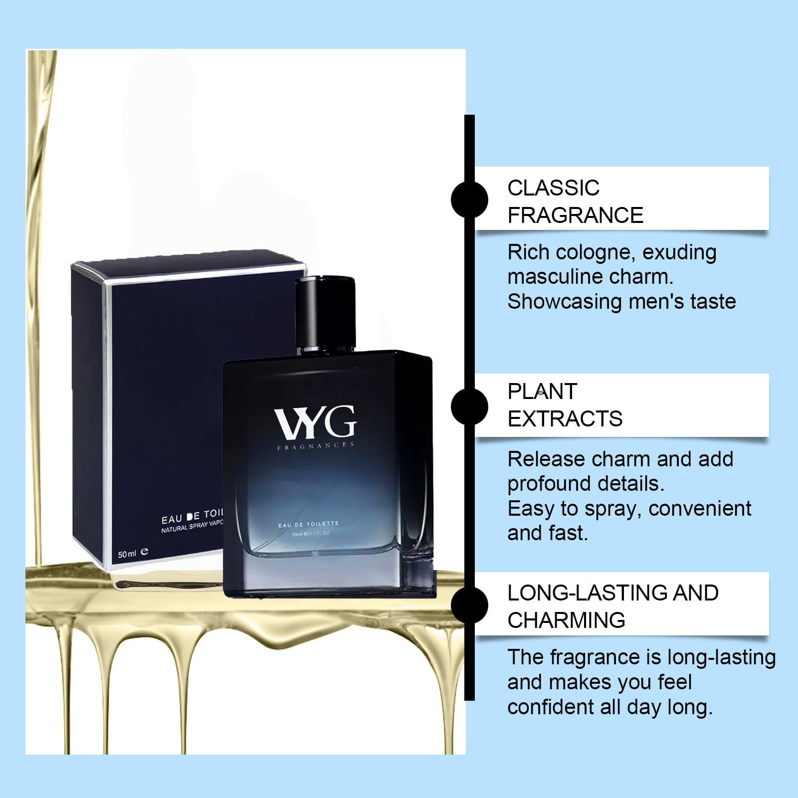 Premium VYG Cologne for Men - Seductra Fragrance, 50ml/1.7oz (2 Pack) - Long Lasting Eau de Toilette for Date Night & Special Occasions