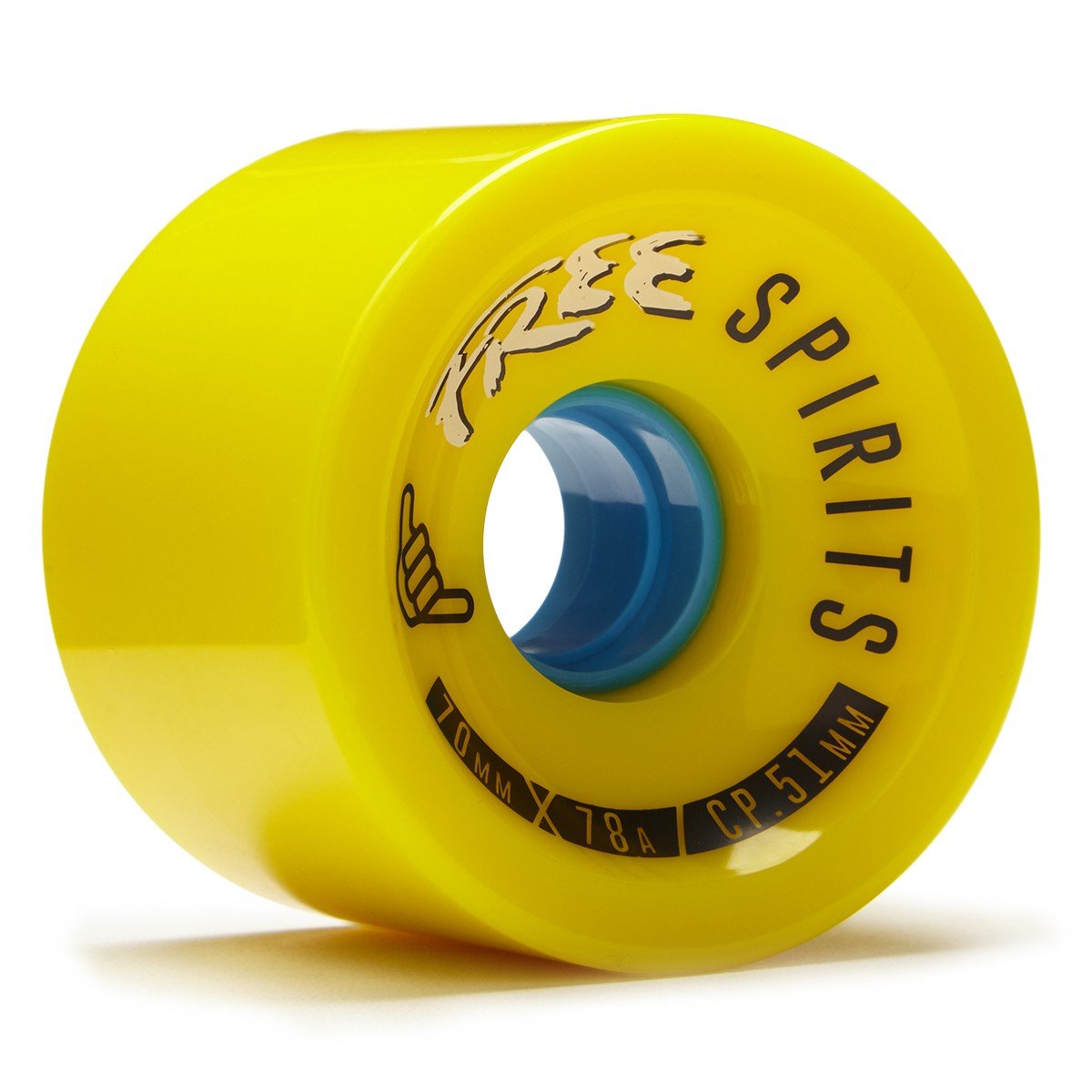 Omen Wheels Free Spirits 70mm 78A Yellow 4 Pack - High Performance Skateboard Wheels for Smooth Riding - Perfect for Street Skating, Longboarding & Cruising