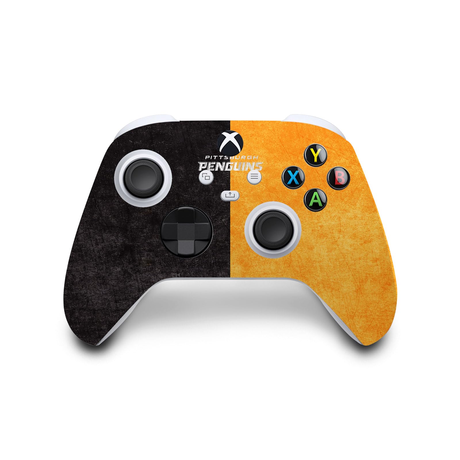 Official NHL Licensed Pittsburgh Penguins Distressed Vinyl Skin Sticker Bundle - Compatible with Xbox Series S Console & Controller - Perfect for Gaming Setups and Team Spirit Display