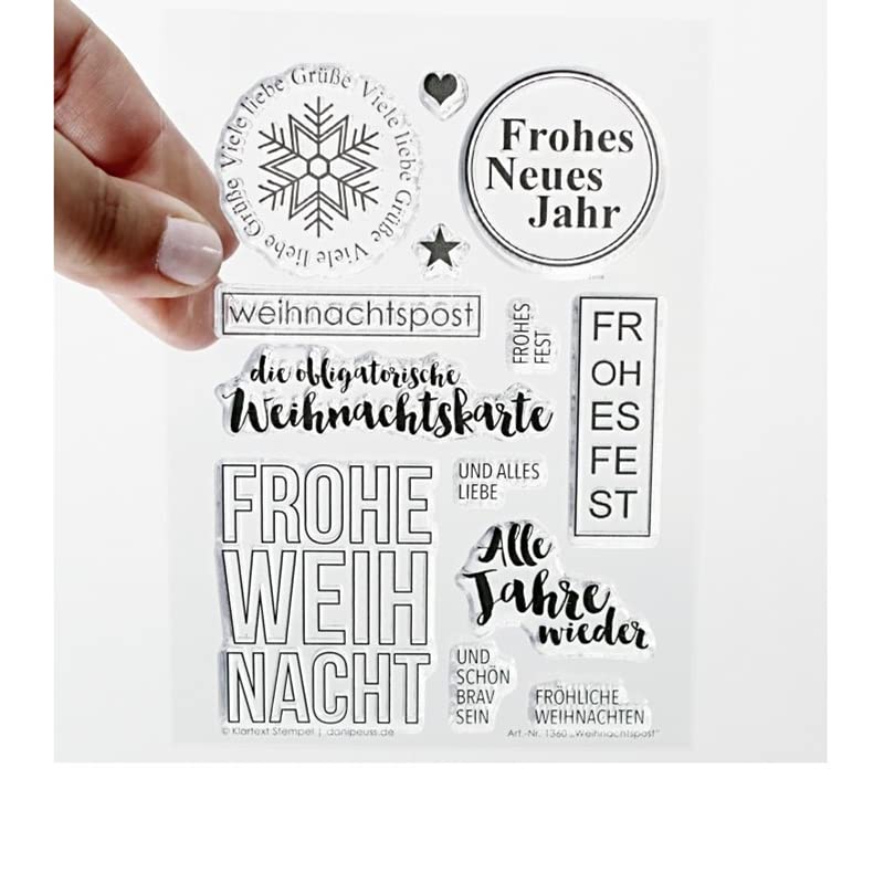 HAS Craft - German Words Clear Silicone Stamps for DIY Scrapbooking, Greeting Cards, Photo Albums | Wedding, Birthday, Holiday Decorations | Transparent Seal for Arts & Crafts Projects