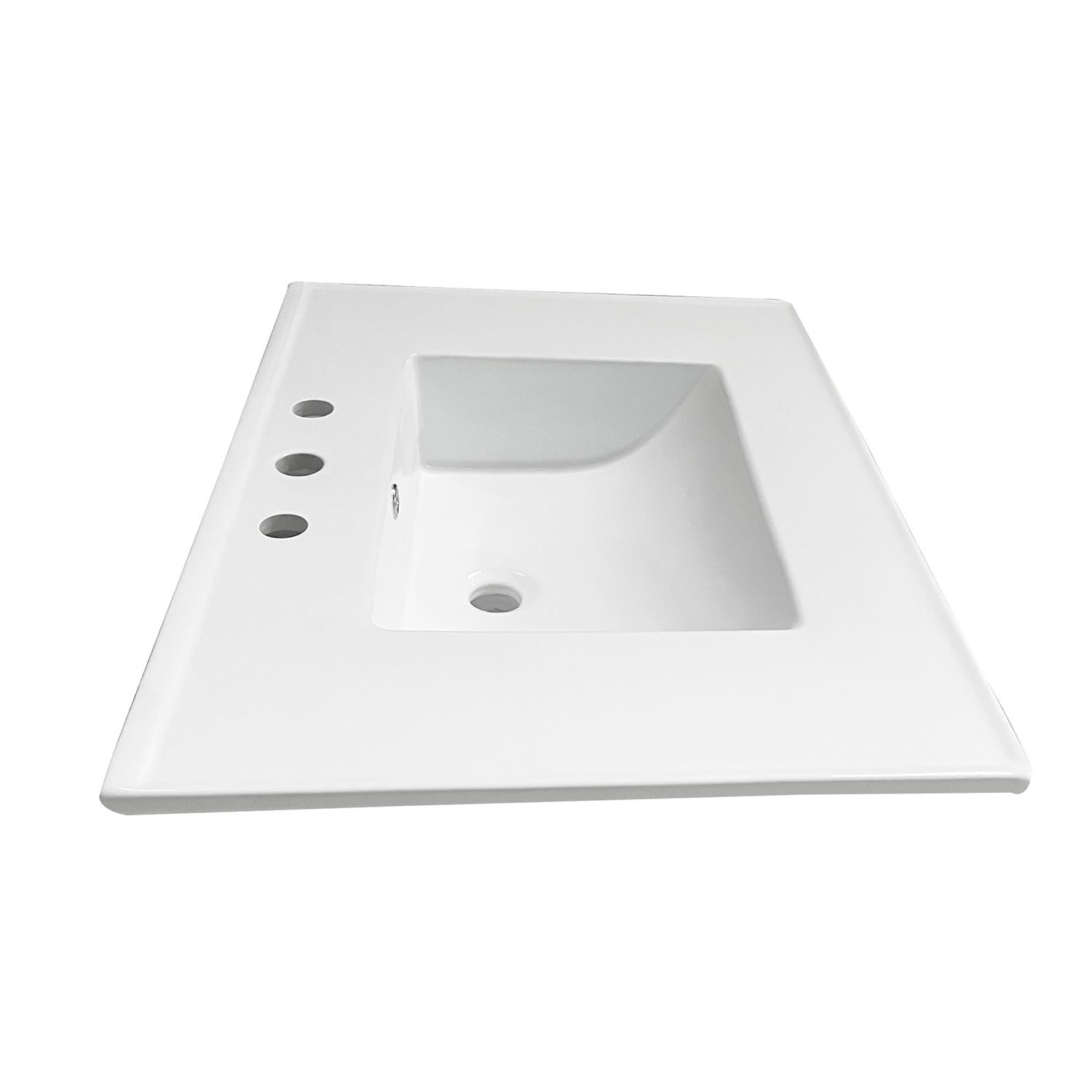 Kingston Brass LBT31227W38 Continental White Vanity Sink Top - Modern Bathroom Sink for Powder Room, Guest Bath & Master Suite