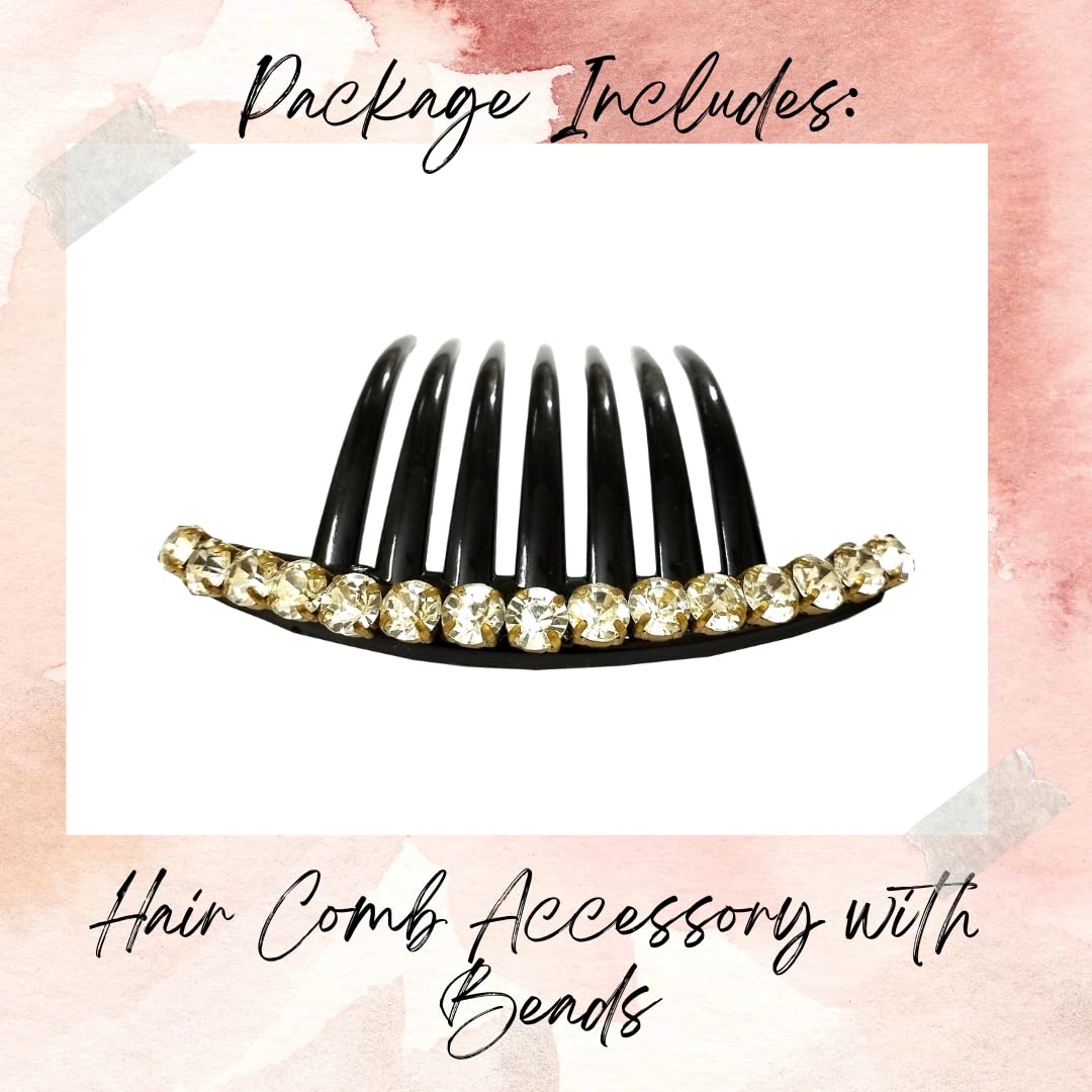 Elegant Silver Hair Comb Slide with White Stone - Hair Pin for Women & Girls, Perfect for Weddings, Parties & Everyday Styling - Hair Accessories (2466)