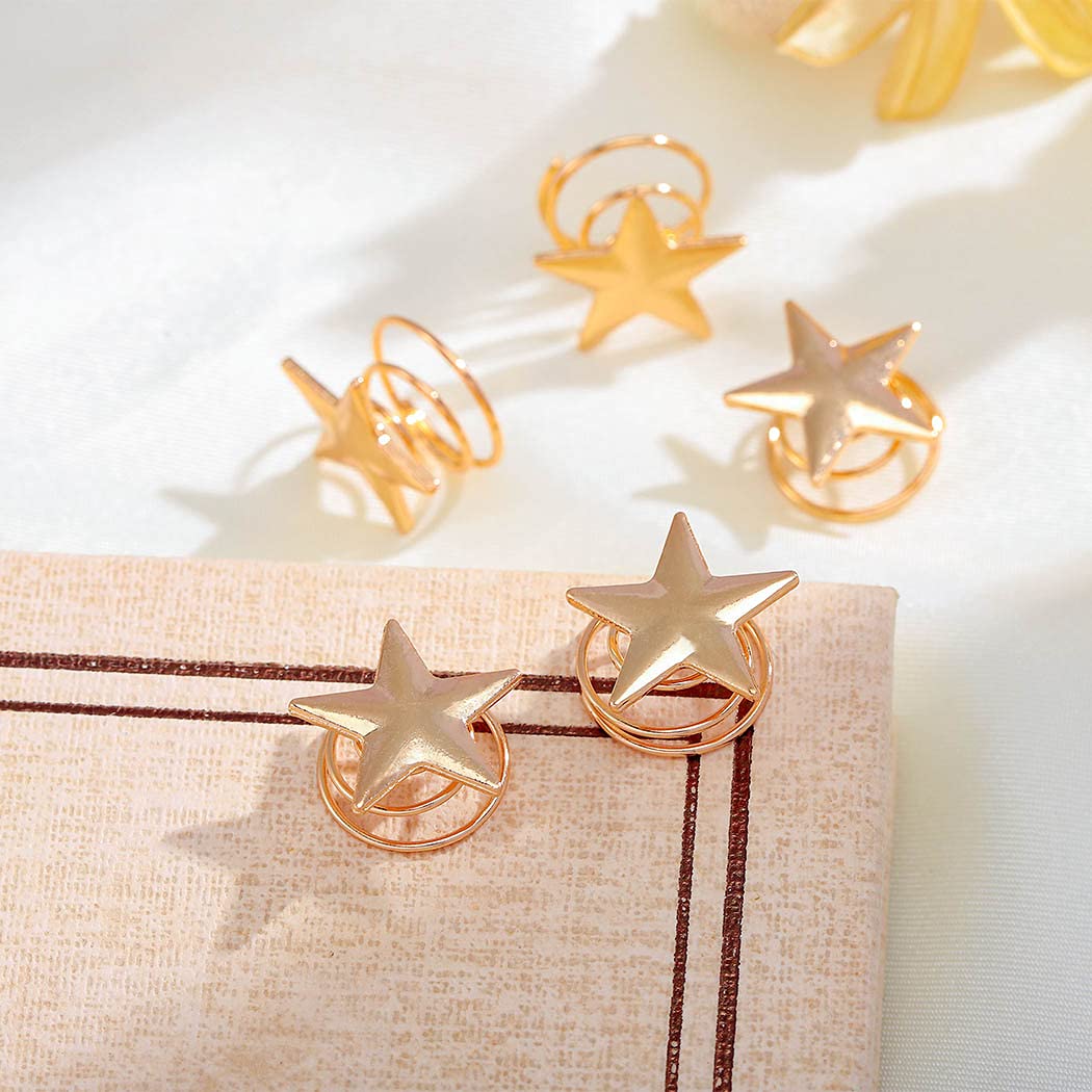 Yean Star Gold Hair Clips for Women & Girls - 5 Pack Hairpins, Hair Accessories for Bridal, Party & Everyday Use