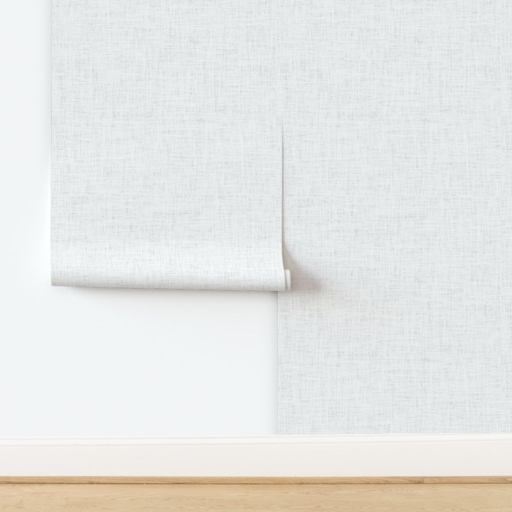 Peel & Stick Removable Wallpaper 12ft x 2ft - Light Gray Faux Woven Texture Neutral Wall Covering | Perfect for Bedroom, Living Room & Home Office Decor