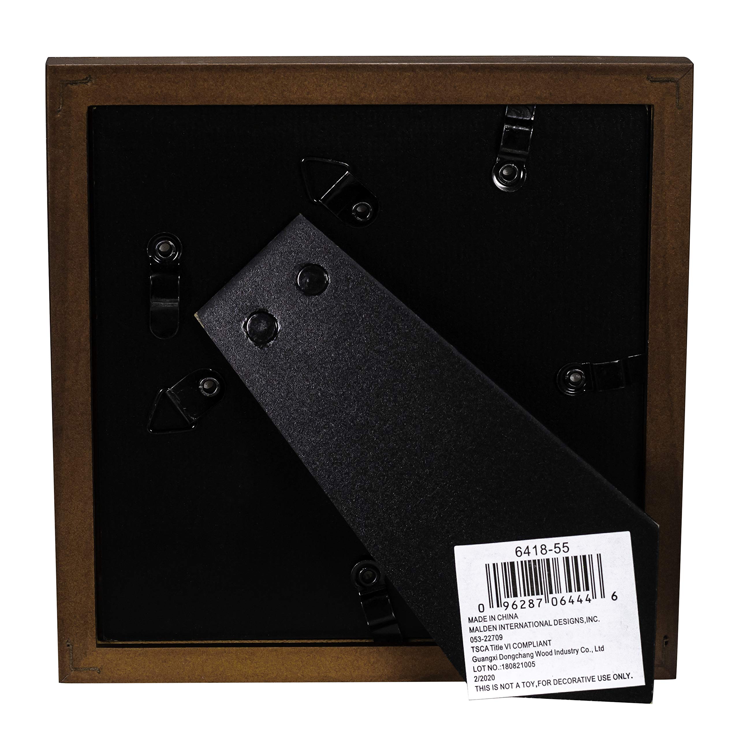 Malden International Designs Dark Walnut Wood Picture Frame 5x5 - Elegant Square Photo Frame for Wall Decor, Home Office & Gallery Display