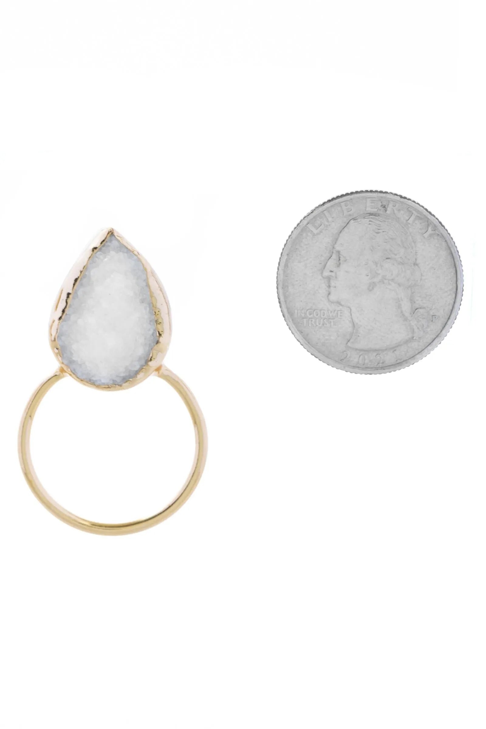 Boho Hoop Druzy Earrings for Women - Natural Stone Dangle Earrings, Handmade Boho Chic Jewelry - Perfect for Festivals, Parties & Everyday Wear