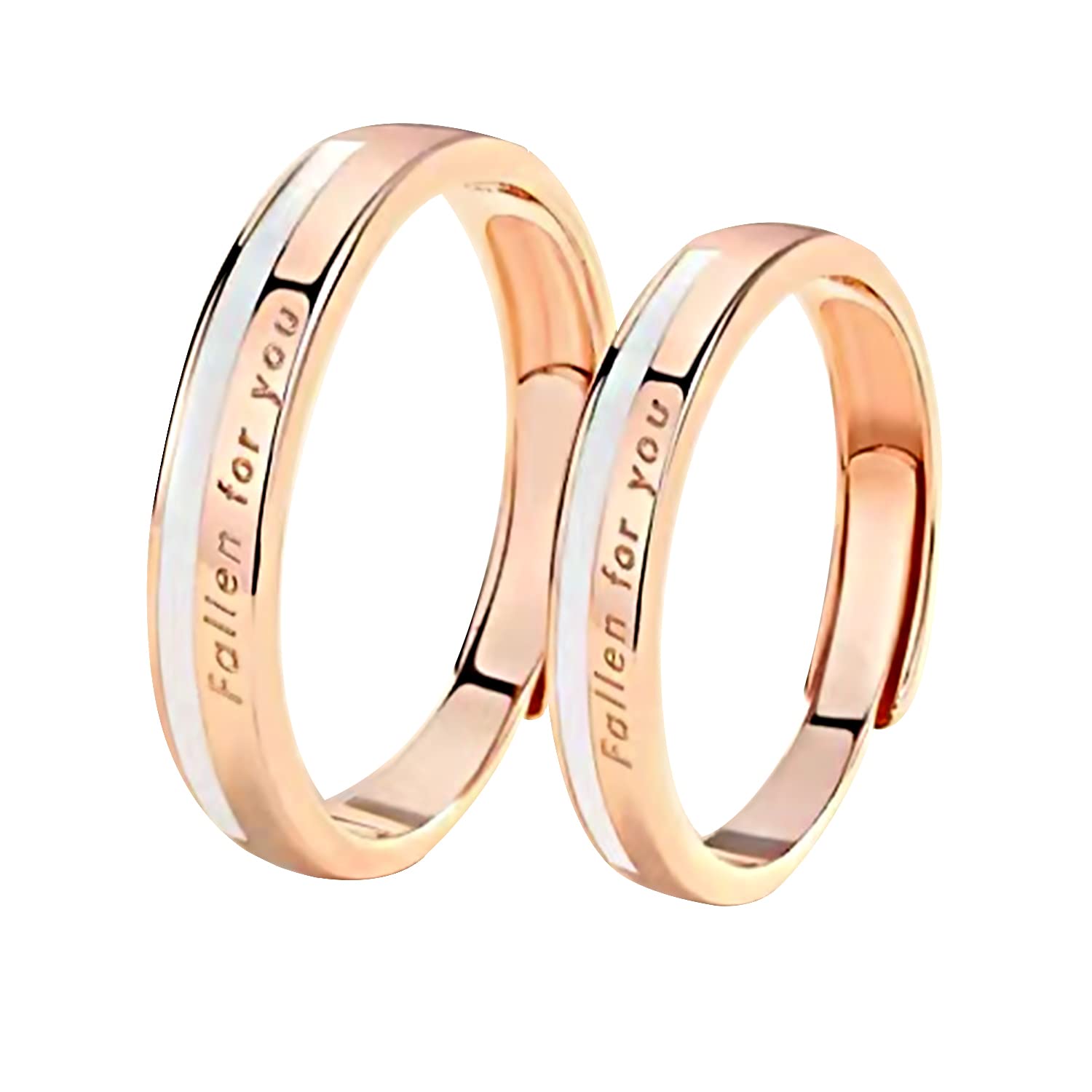 ASROKI 925 Sterling Silver Couple Rings Set - Adjustable Matching Promise Rings for Him and Her (2PCS) | Perfect for Anniversaries, Engagements & Romantic Gifts
