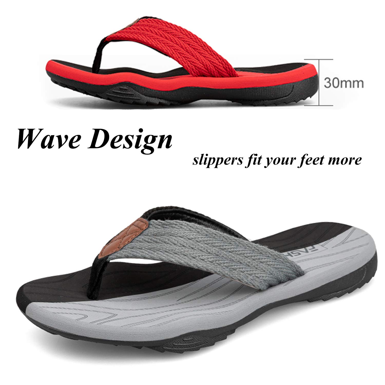 ChayChax Men's Flip Flops - Comfortable Non-Slip Outdoor Sandals for Beach, Pool, Gym & Casual Wear - Lightweight Thong Slippers for Summer Sports & Travel
