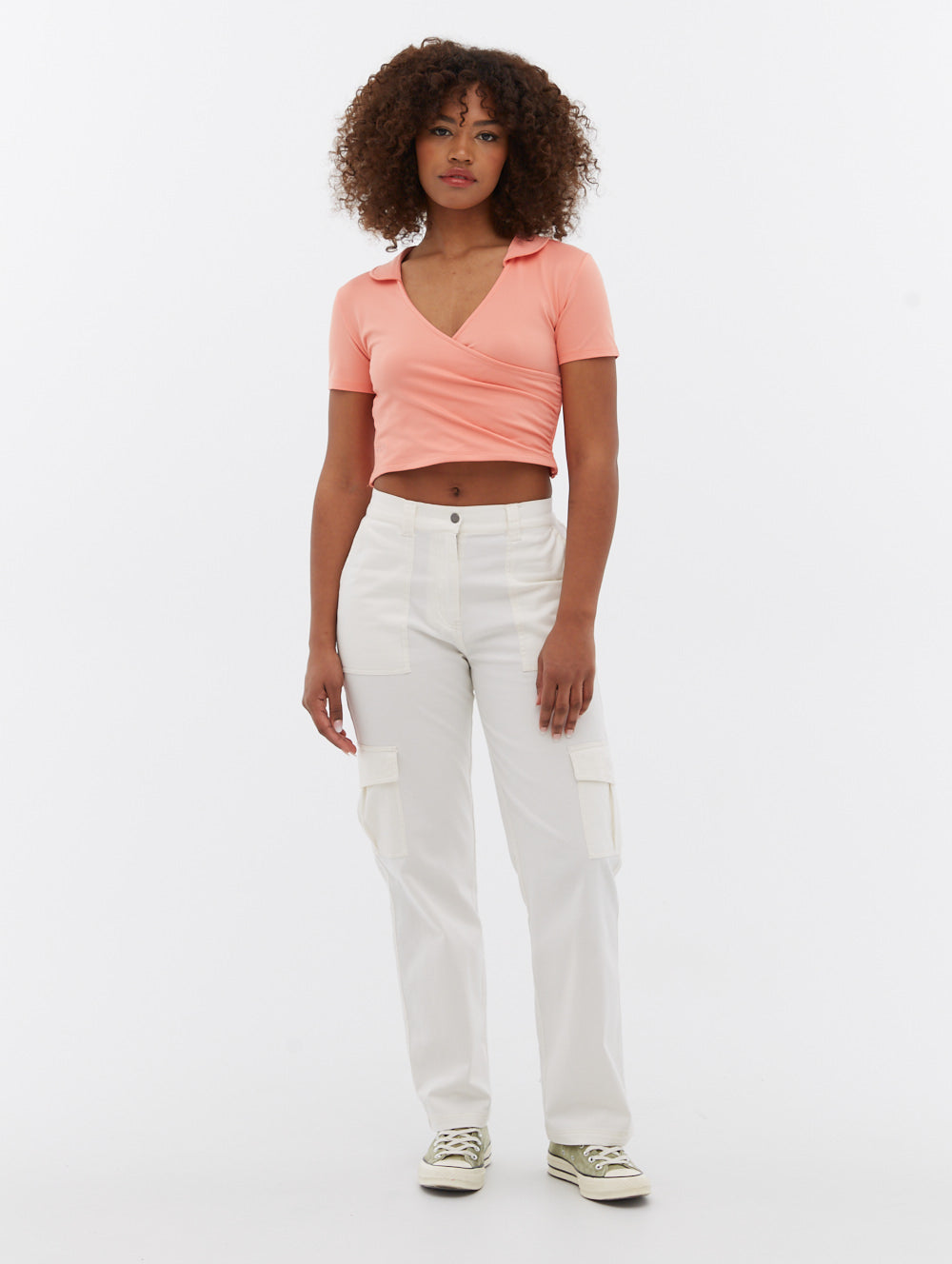 Stylish Constance Collared Wrap Crop Top for Women | Fashionable Summer Blouse | Perfect for Casual Outings, Date Nights & Beach Vacations