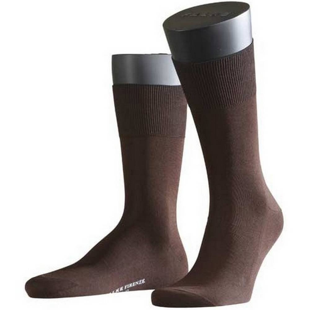 FALKE Men's Firenze Socks - Brown Cotton Casual Dress Socks - Small Size for Business & Formal Wear - Perfect for Office, Weddings & Special Occasions