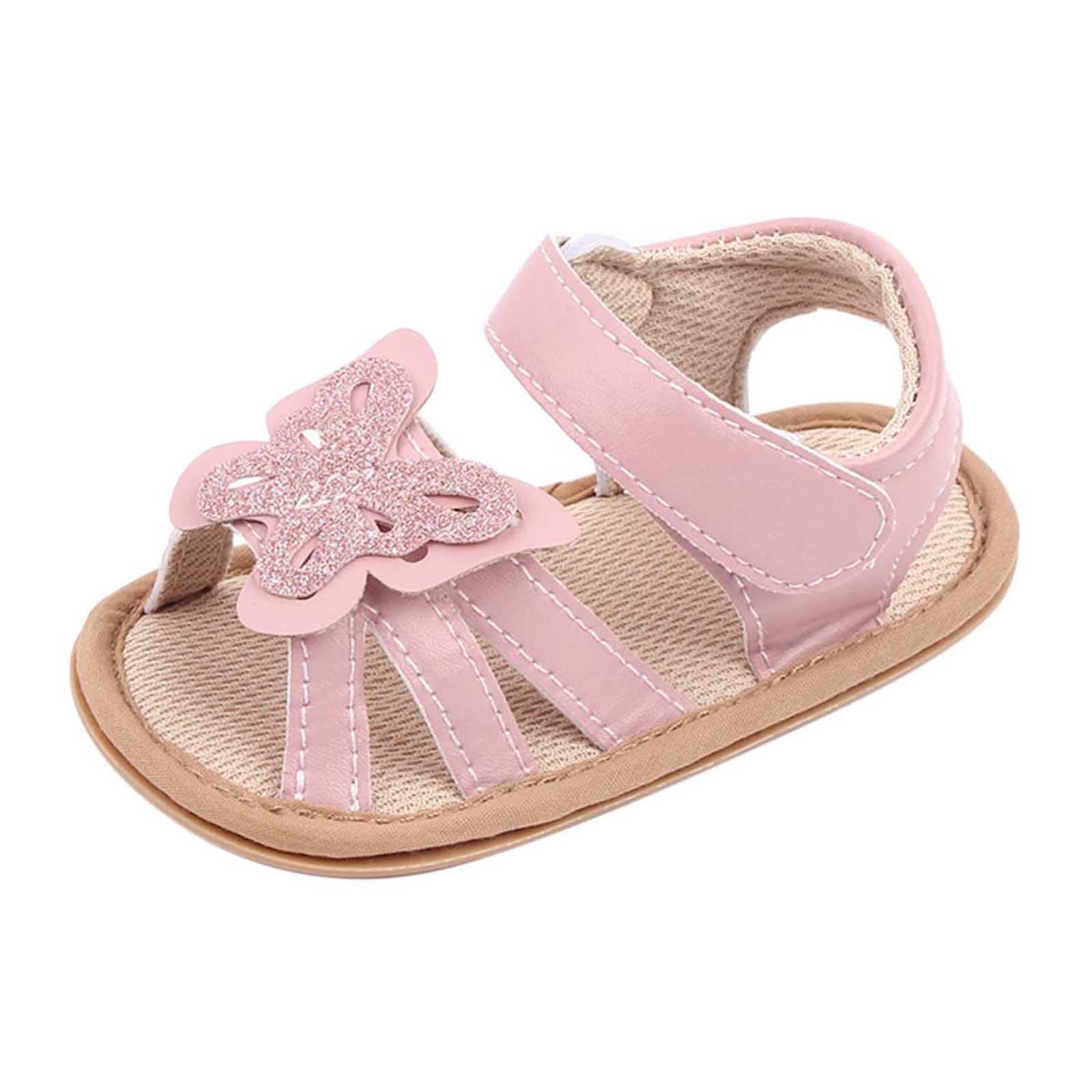 Toddler Girls' First Walkers Sandals - Open Toe Butterfly Shoes for Summer Play
