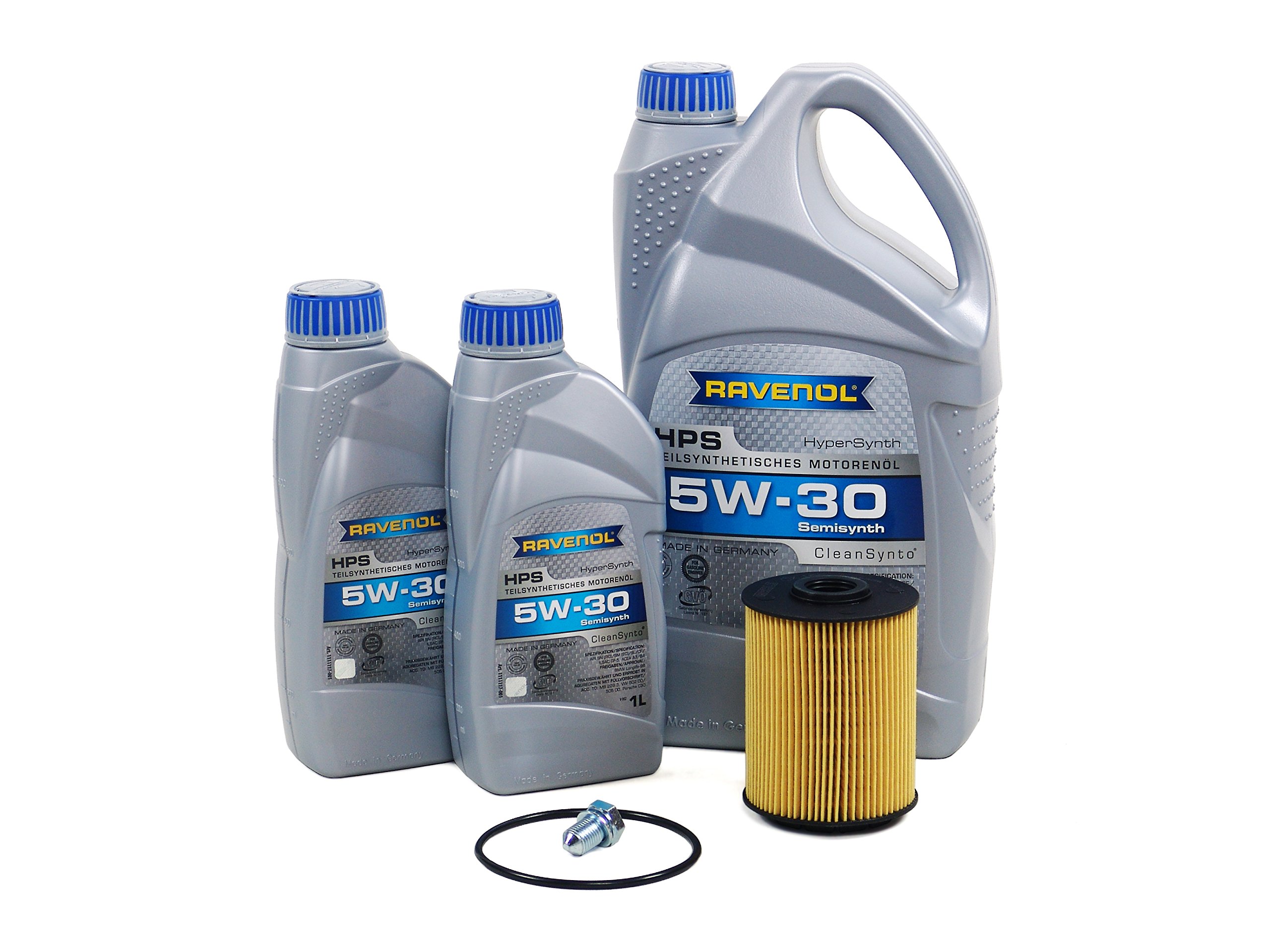 Blau J1A5091-B Motor Oil Change Kit for 2007-2011 VW Touareg 3.6L V6 Engine - 5W30 Synthetic Oil Filter & Drain Plug - Complete DIY Car Maintenance Set for Home Garage or Quick Lube Service