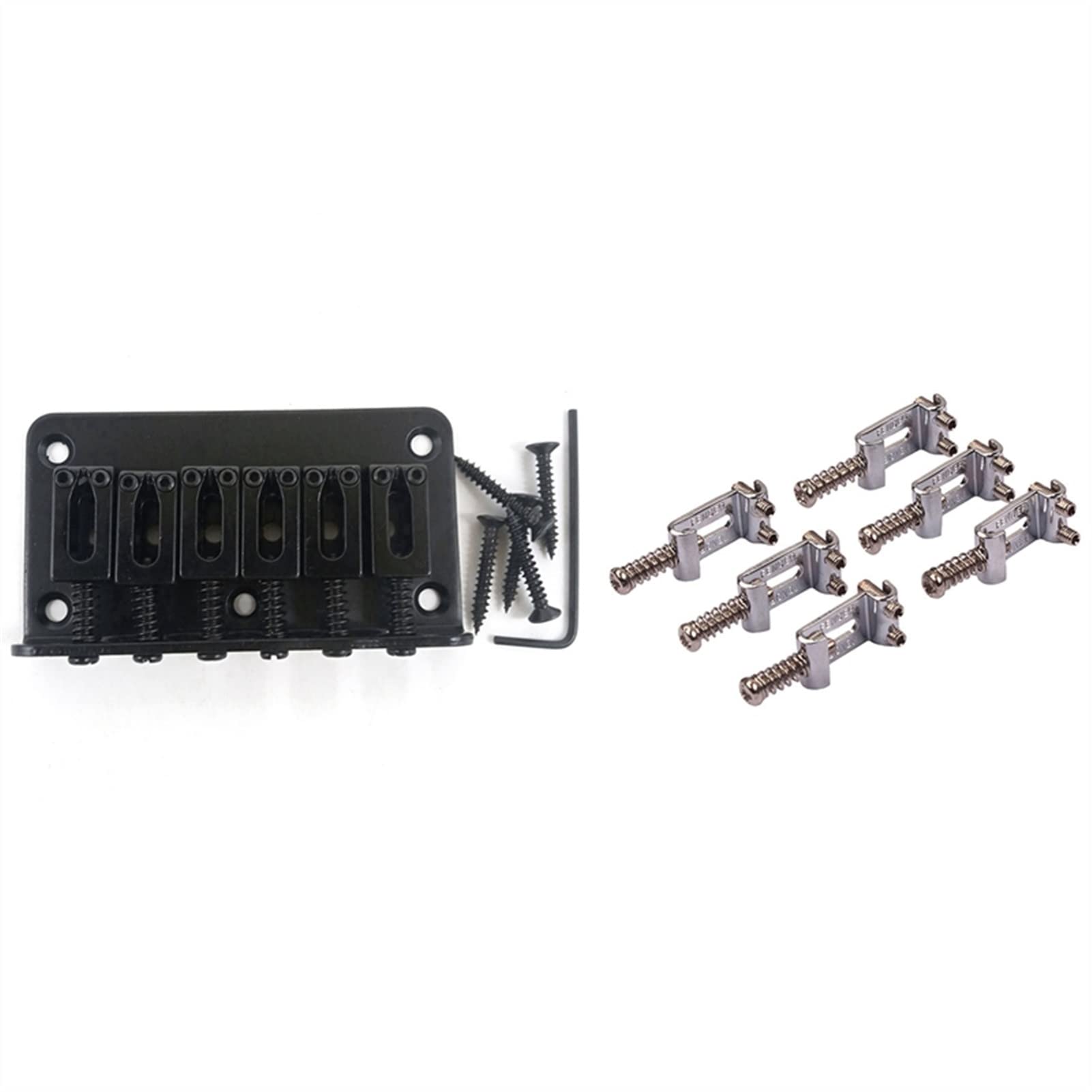 6-Saddle Fixed Bridge Electric Guitar Top Loading Bridge System with Adjustable Saddles – Perfect for Rock, Blues, and Metal Guitarists