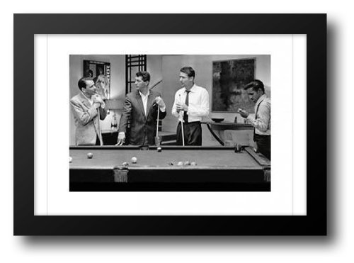 Rat Pack (Pool) 36x28 Framed Art Print - Vintage Hollywood Wall Decor for Living Room, Office & Bar