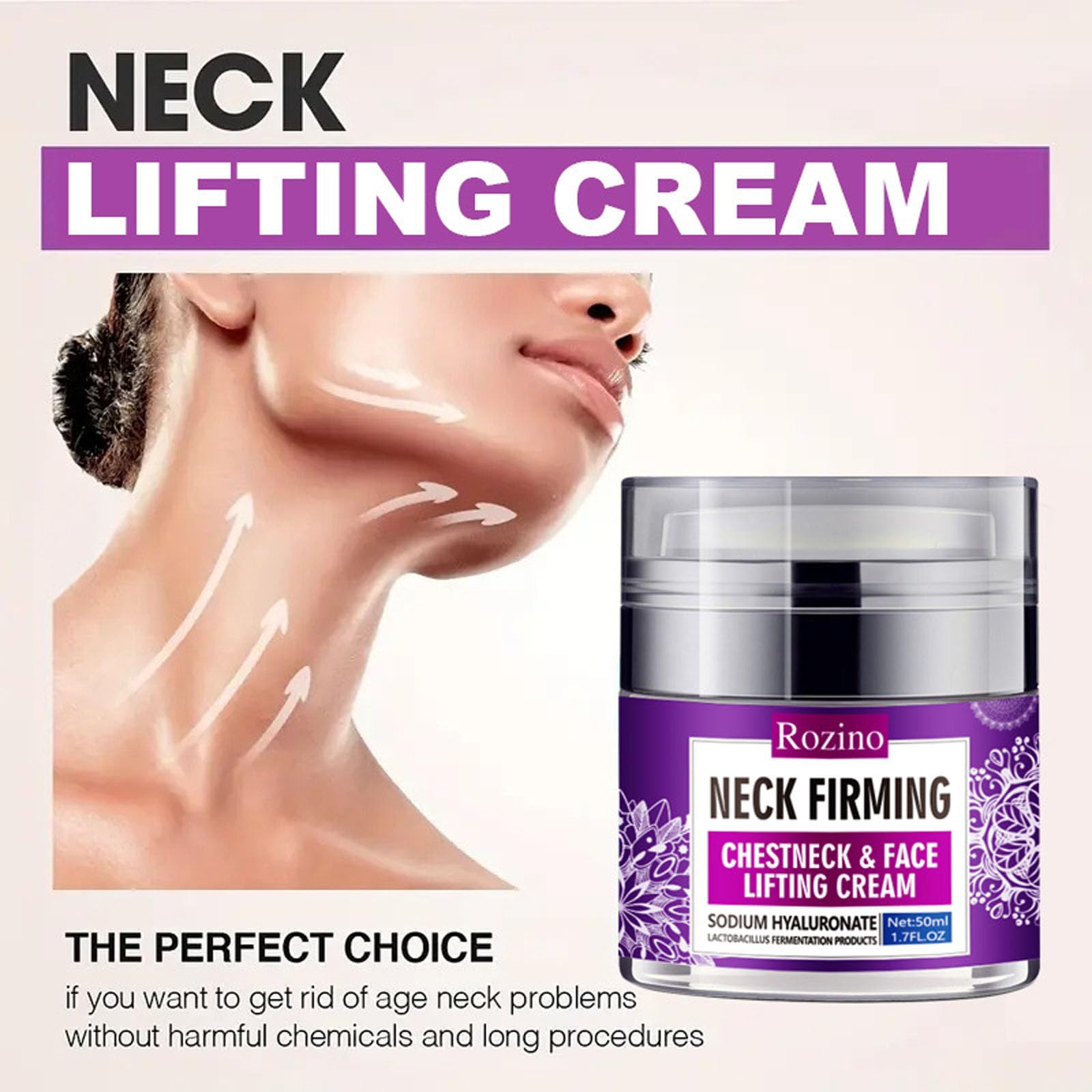 Premium Collagen Face & Neck Tightening Cream - Anti-Wrinkle Firming Moisturizer for Double Chin & Sagging Skin | Lifting & Repairing Treatment for Youthful Glow | Perfect for Daily Skincare Routine & Nighttime Anti-Aging Care