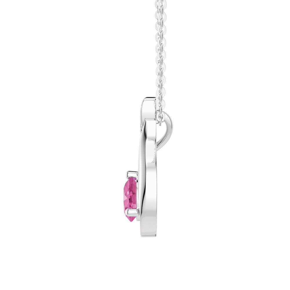 1 CT. Floating Pink Sapphire Tulip Pendant with Diamonds - Elegant Rose Gold Necklace for Women, Perfect for Valentine's Day Gifts, Anniversary & Special Occasions