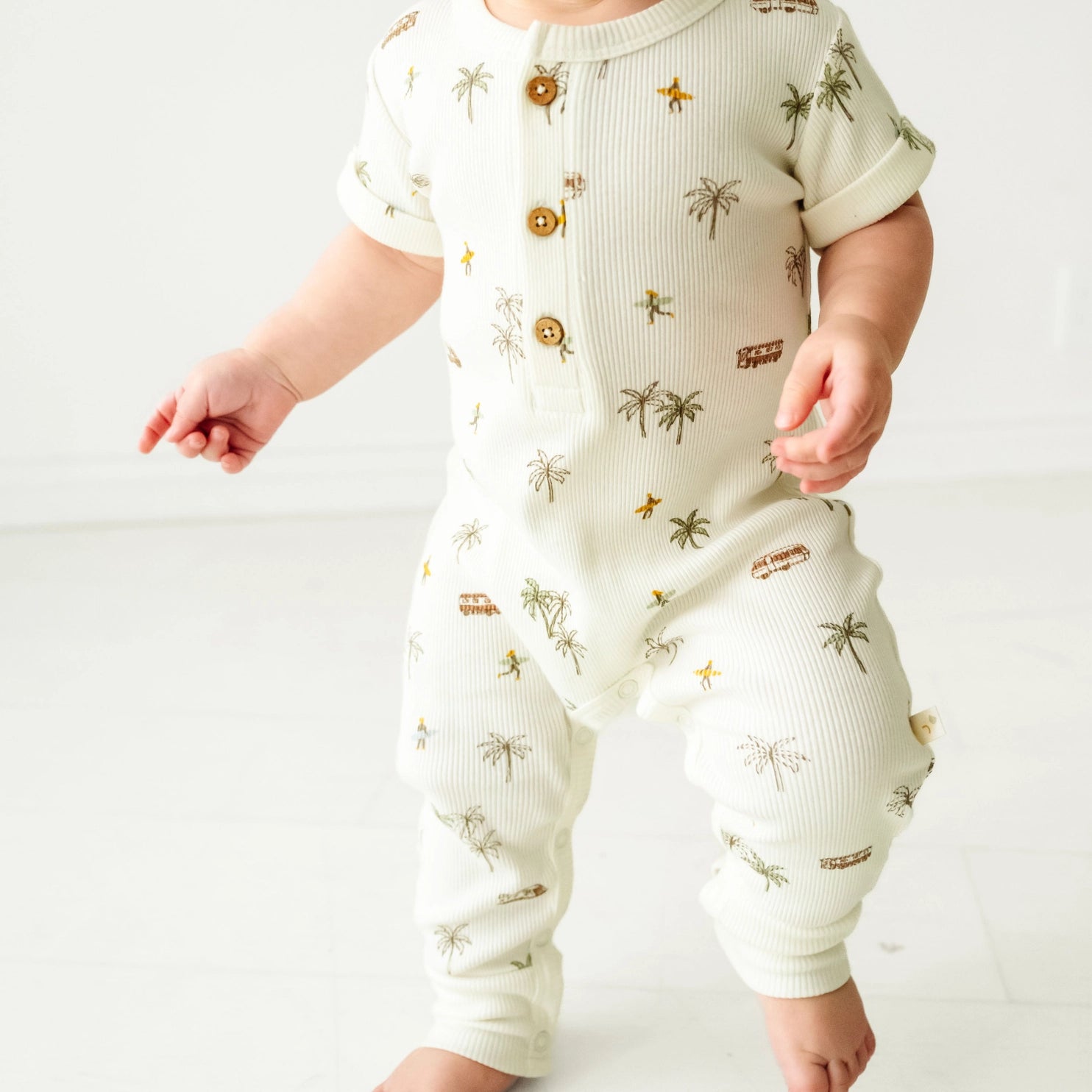 Organic Cotton Short Sleeve Button Romper for Women - Casual Summer Outfit | Beachwear, Picnic, Vacation, Outdoor Activities