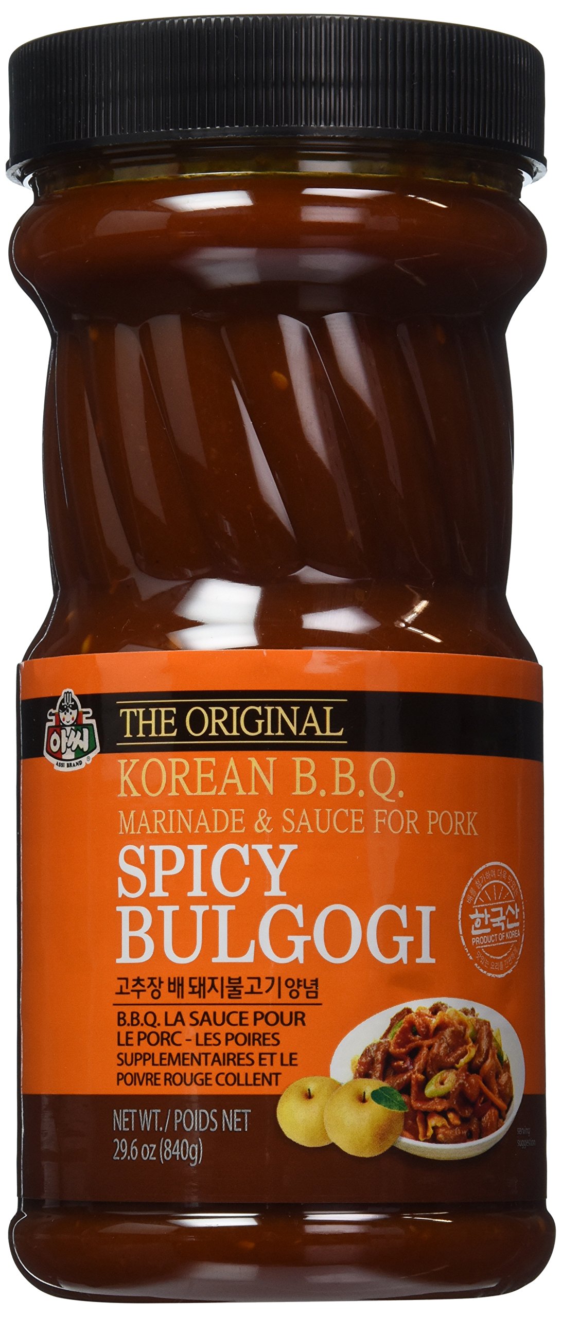 Authentic Korean Hot B.B.Q Sauce for Pork - 32oz Bottle | Spicy Bulgogi Marinade & Glaze | Perfect for Grilling, Roasting & Korean BBQ Dishes