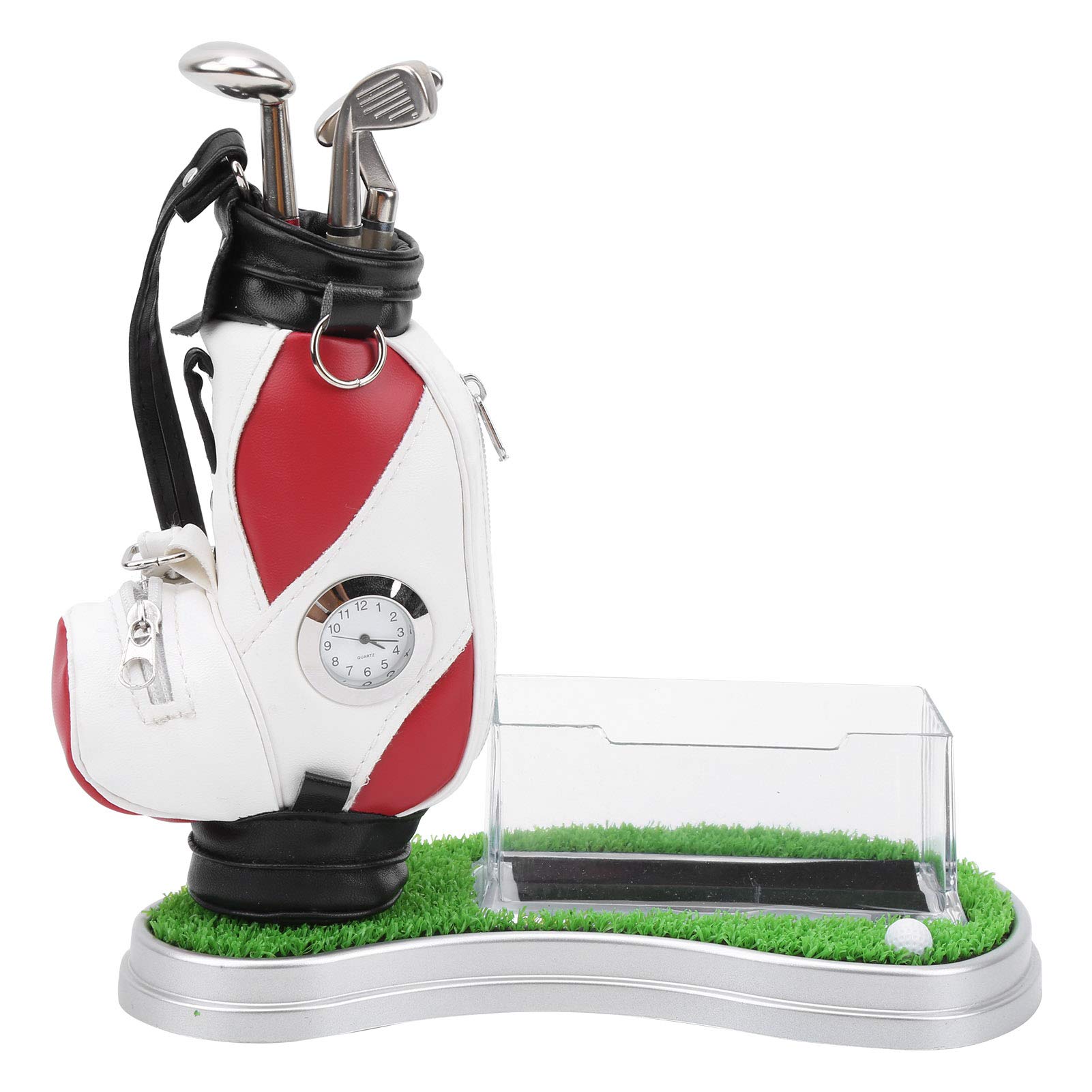 Golf Pen Holder - White & Red Desk Organizer for Golf Lovers | Perfect Golf-Themed Office Decor & Gift for Golf Enthusiasts