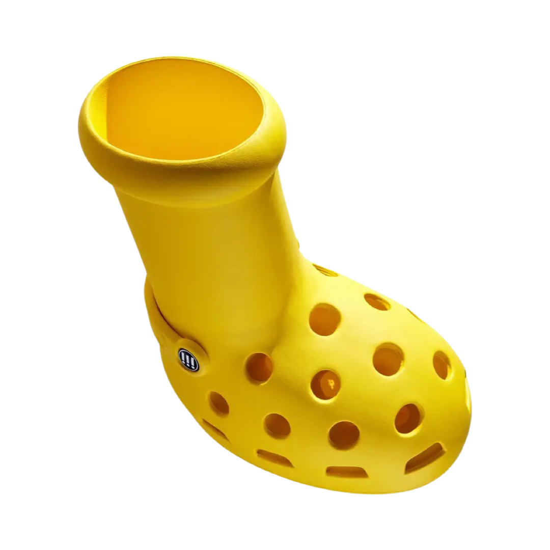 MSCHF x Crocs Big Yellow Boots - Unisex Clogs for Men & Women - Comfortable & Stylish Water Shoes for Beach, Pool & Outdoor Activities