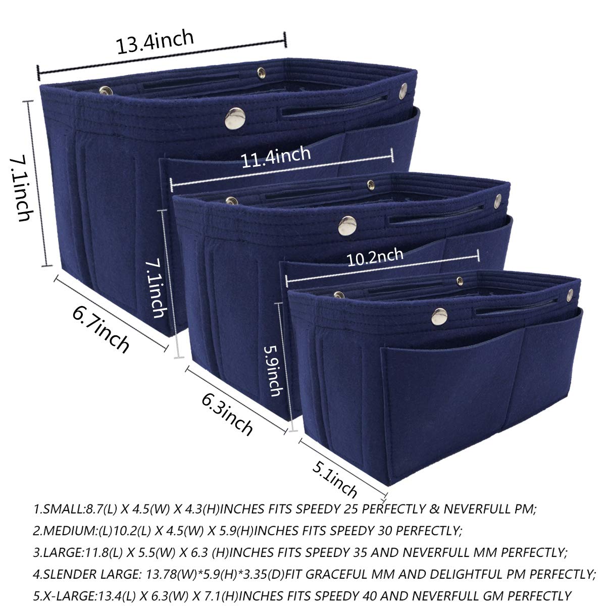 LEXSION Felt Purse Organizer Insert with Multiple Pockets - Handbag Organizer for Tote, Shoulder Bags & Backpacks | Perfect for Work, Travel & Daily Use
