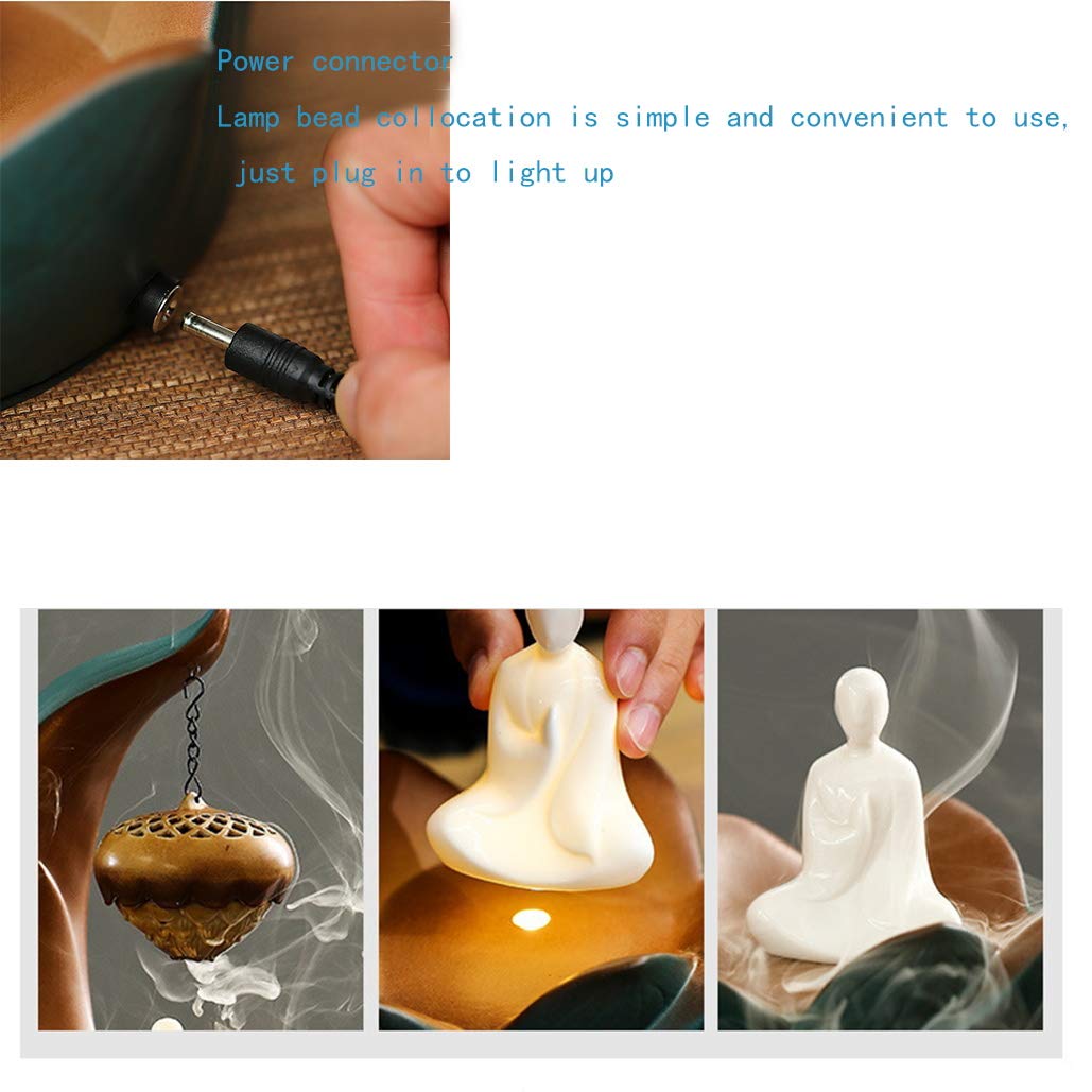 Ceramic Lotus Backflow Incense Burner - Hanging Aromatherapy Diffuser for Meditation, Yoga & Relaxation - Sandalwood Incense Holder for Home Decor & Spiritual Use