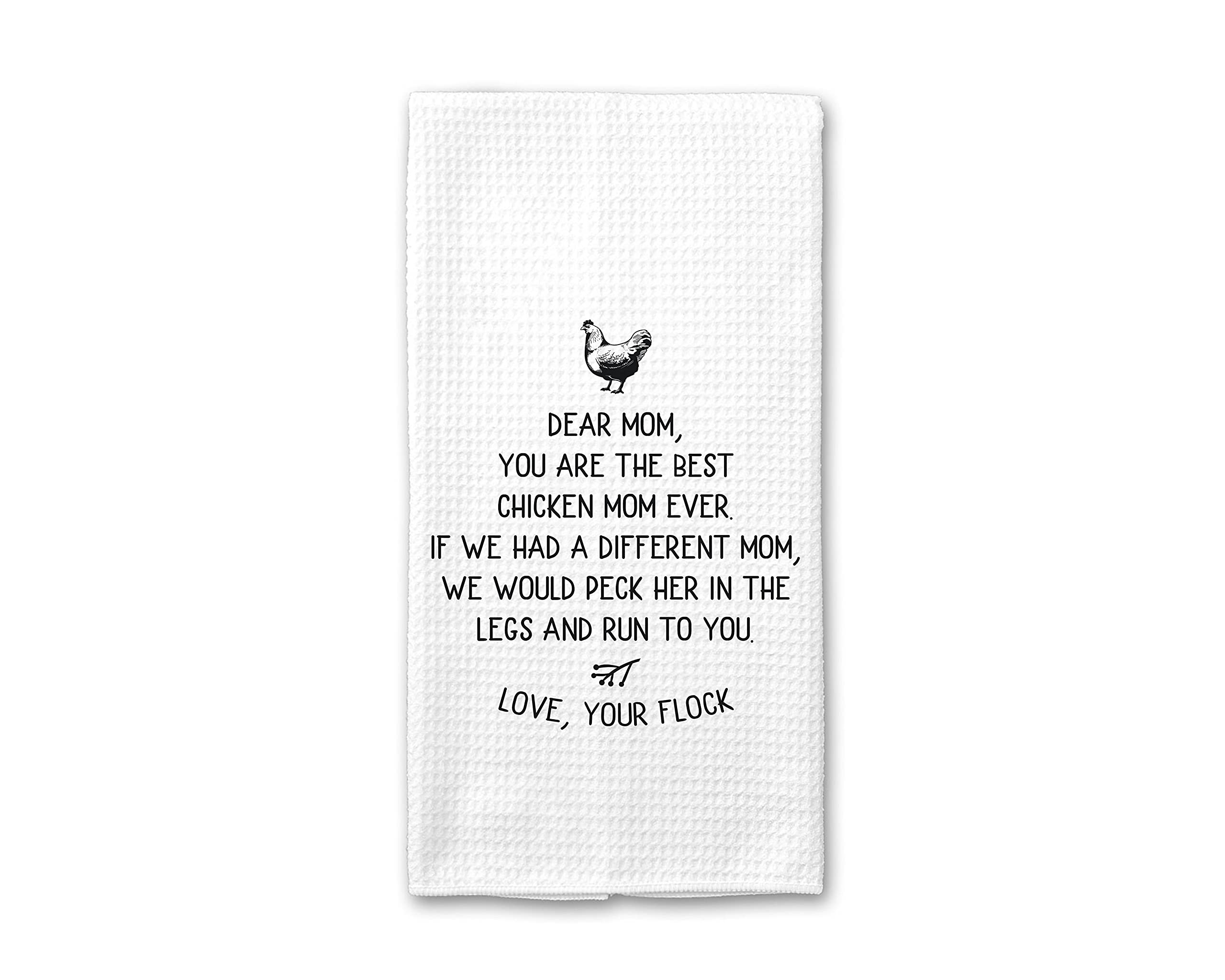 Funny Chicken Mom Towel - Unique Chicken Lady Gift for Women, Cute Farming & Homestead Decor - Perfect for Chicken Lovers, Farmhouse Kitchen, Coop Decor & Country Living