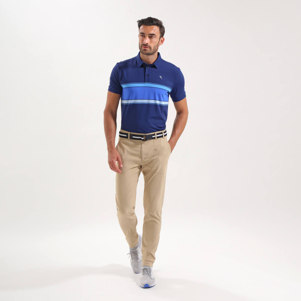 AGELONG Men's Striped Sunblock Polo Shirt - UPF 50+ UV Protection, Breathable & Quick-Dry, Golf & Outdoor Activities (Final Sale)