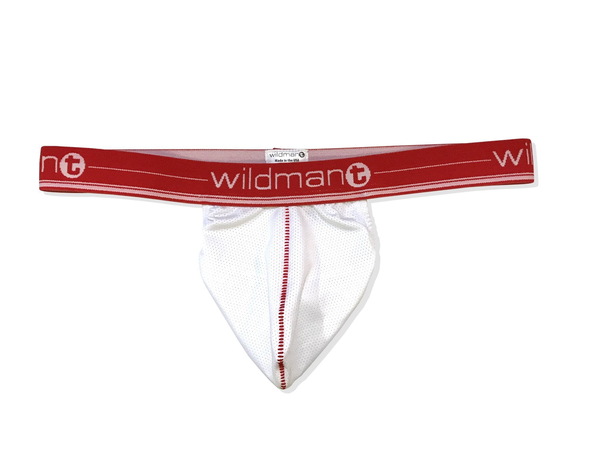 Wildmant Big Boy Strapless Pouch - White Mesh with Red Band - Secure & Comfortable Waist Pouch for Running, Travel & Outdoor Activities