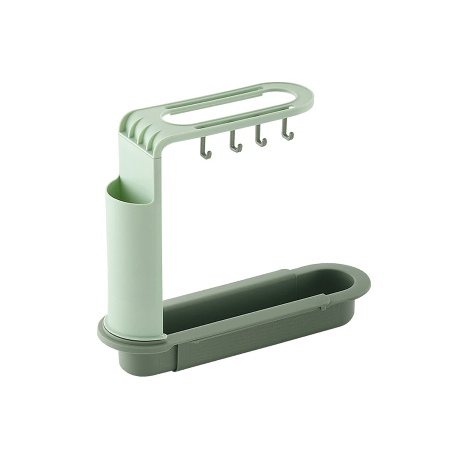 Retractable Kitchen Sink Organizer - Expandable Sponge Holder & Sink Storage Rack with 2-Tier Design for Dish Soap, Brushes & Cleaning Supplies | Space-Saving Solution for Small Kitchens & Bathrooms