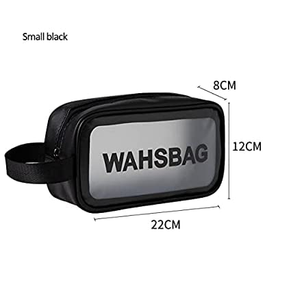 Waterproof 3-Piece Clear Toiletry Bag Set for Women & Men - Travel Cosmetic Organizer with 3 Sizes for Makeup, Accessories & Essentials | Perfect for Air Travel, Gym, Camping & Daily Use (Black)
