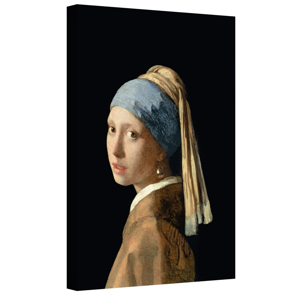 ArtWall Johannes Vermeer 'Girl with a Pearl Earring' Gallery Wrapped Canvas Art Print - 36x44 Inches - Classic Dutch Masterpiece for Living Room, Bedroom & Office Decor