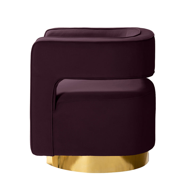 Agata Velvet Swivel Barrel Armchair - Modern Velvet Accent Chair with 360° Rotation for Living Room, Bedroom & Office