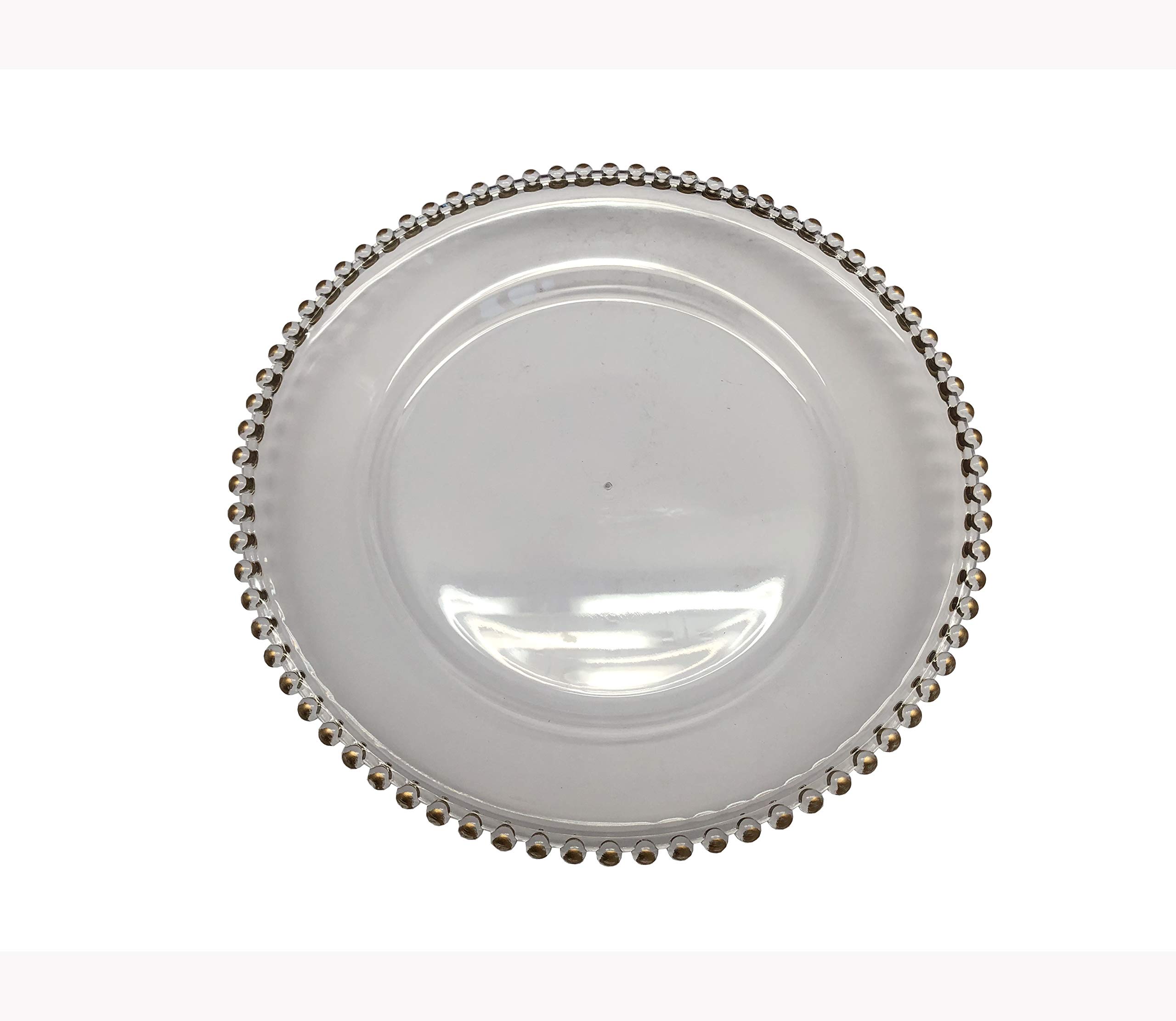6-Pack Gold Transparent Plastic Charger Plates - Elegant Dinnerware for Weddings, Parties & Formal Events