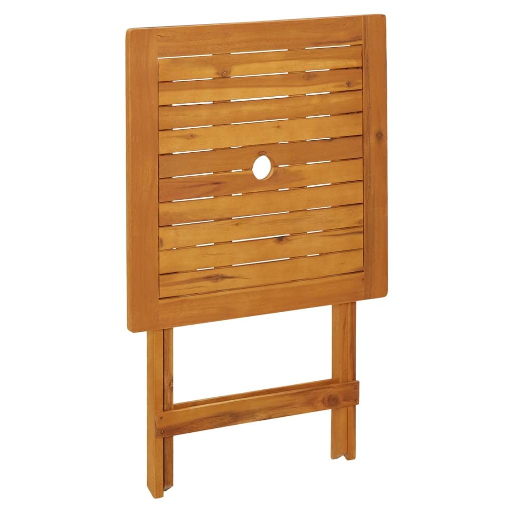 Portable Acacia Wood Folding Side Table 23.6x23.6x29.5 Inch - Outdoor Patio, Beach, Camping, Balcony & Garden Furniture - Perfect for BBQs, Picnics and Backyard Relaxation