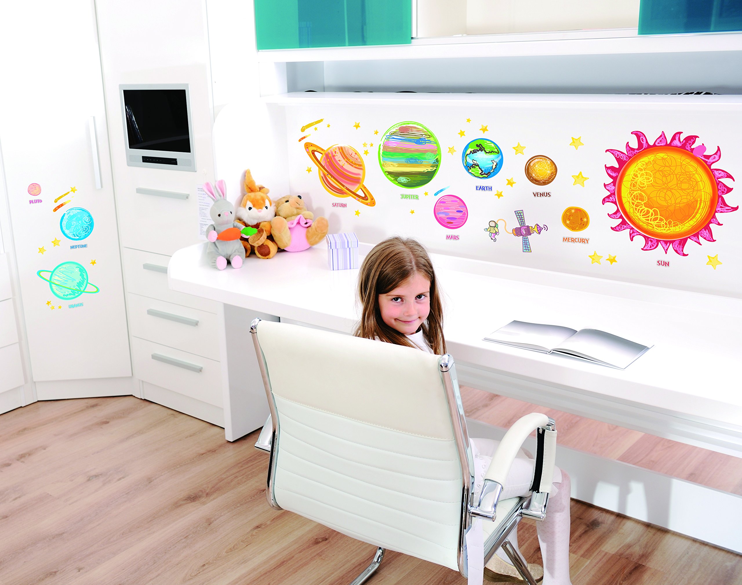 Solar System Planets Wall Decals for Kids Room, Nursery & Living Room - Space Theme Removable Stickers (50x70cm) - Perfect for Educational Decor & Space-Themed Bedrooms