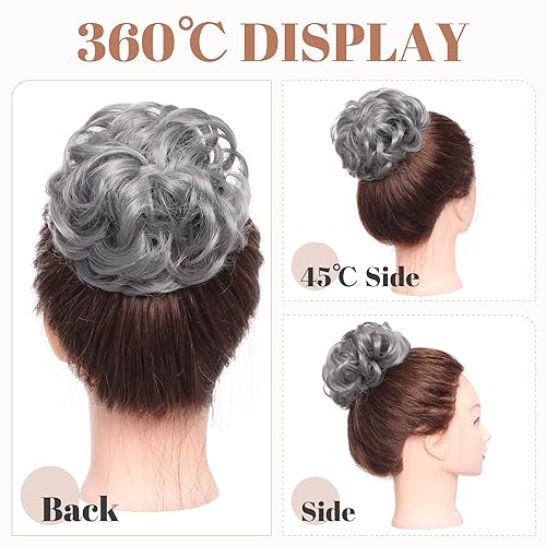 Messy Bun Hair Piece for Women - Synthetic Hair Extensions for Quick & Easy Updos - Perfect for Weddings, Parties & Everyday Styling