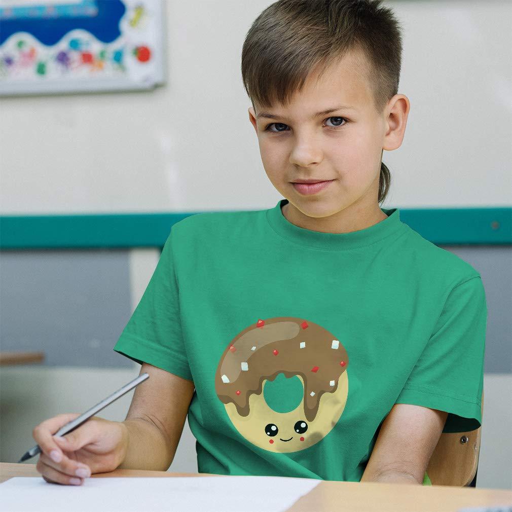 Sweet Donut Print Cotton Toddler T-Shirt - Funny Dessert Themed Baby Clothes for Boys & Girls (6 Months, Light Blue) - Perfect for Birthday Parties, Playdates & Cute Photo Ops