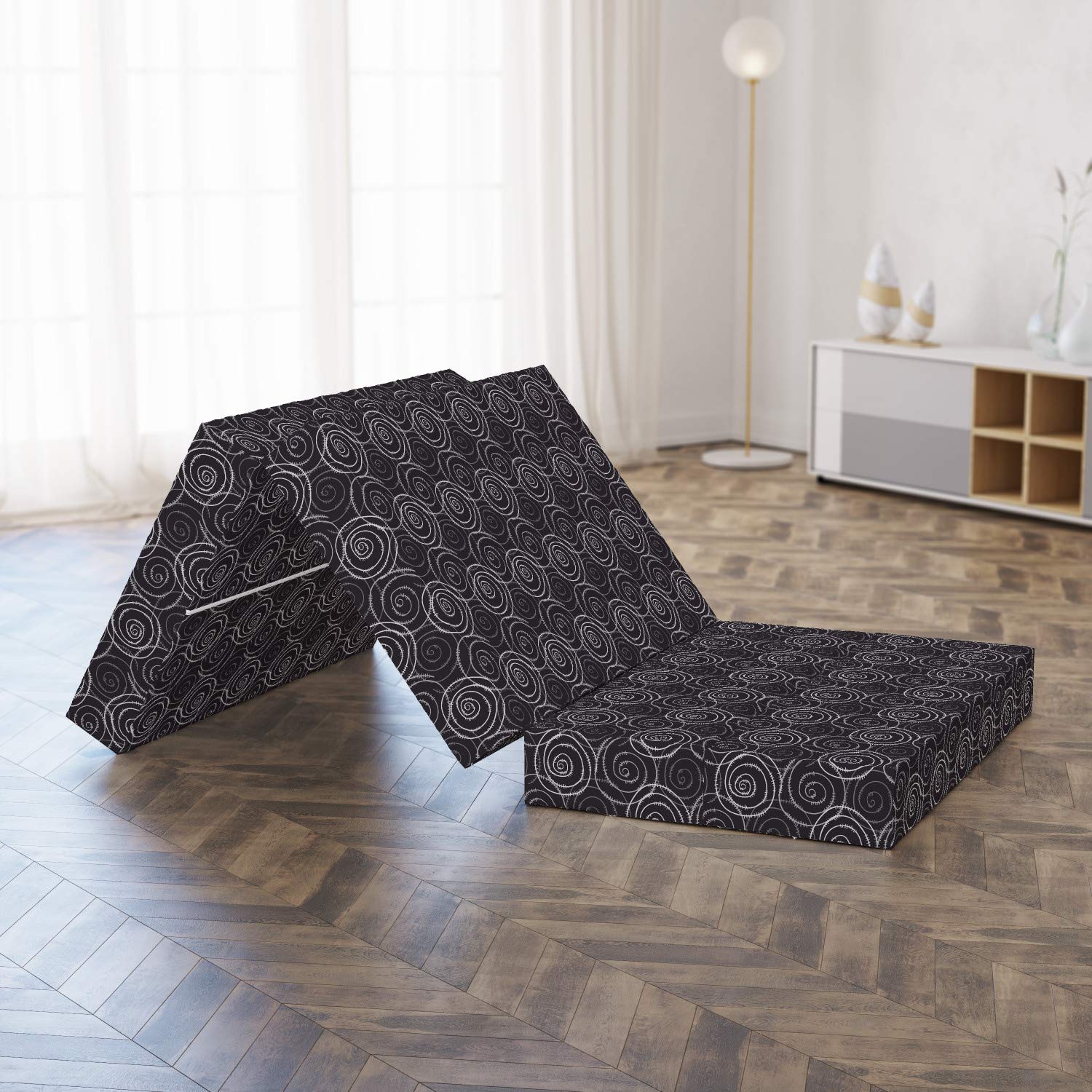 Ambesonne Modern Abstract Whirlpool Foldable Mattress, 74.8