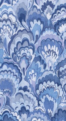 Premium Marbled Ceramic Indigo Guest Hand Towels - Soft & Absorbent Bathroom Towels for Guest Bathrooms, Powder Rooms & Luxury Hotels (Set of 6)