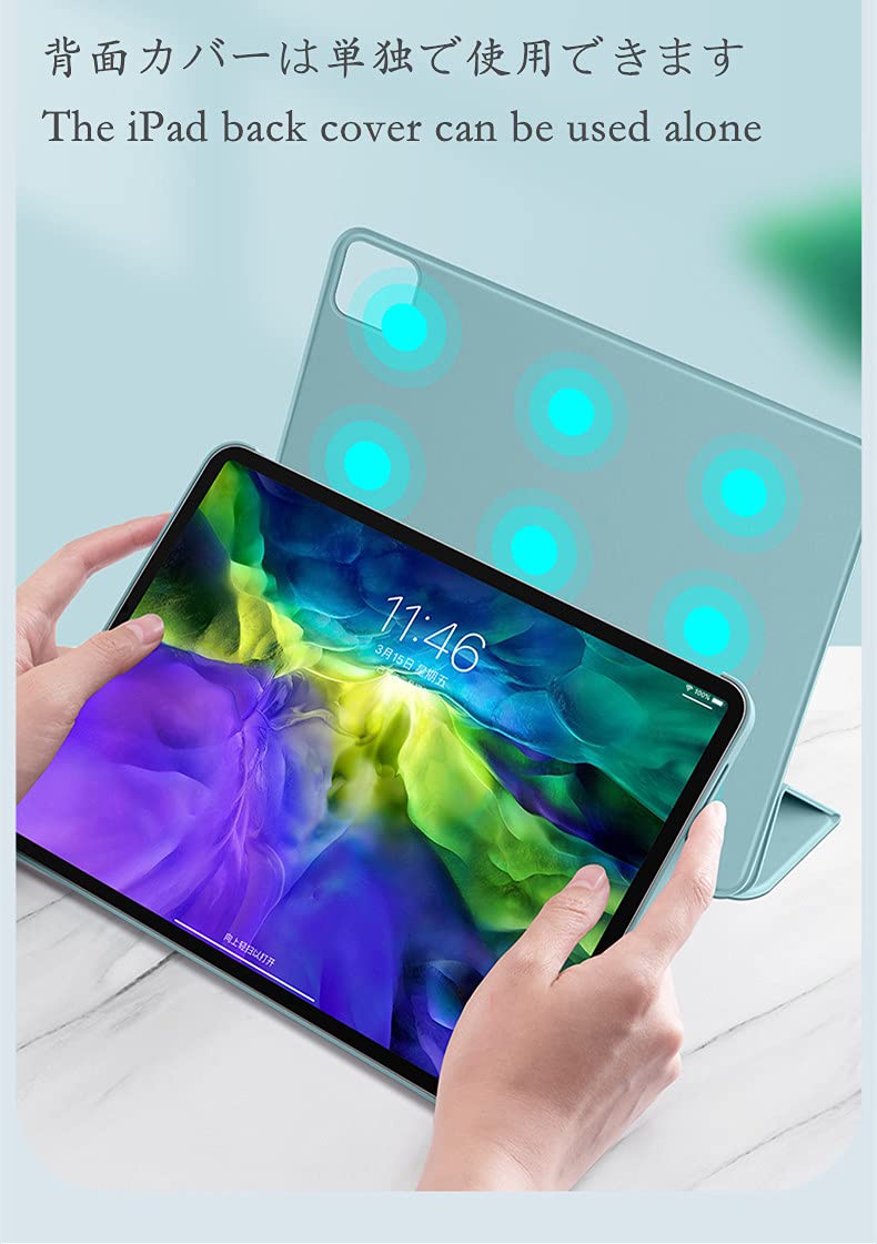 2021 4th Gen iPad Air 10.9-inch Magnetic Case - 2-in-1 Removable Protective Cover with 3-Fold Front Cover, Vertical Stand & Secure Buckle | Perfect for Work, Travel & Home Use (Compatible with iPad Air 4 2020, Black)
