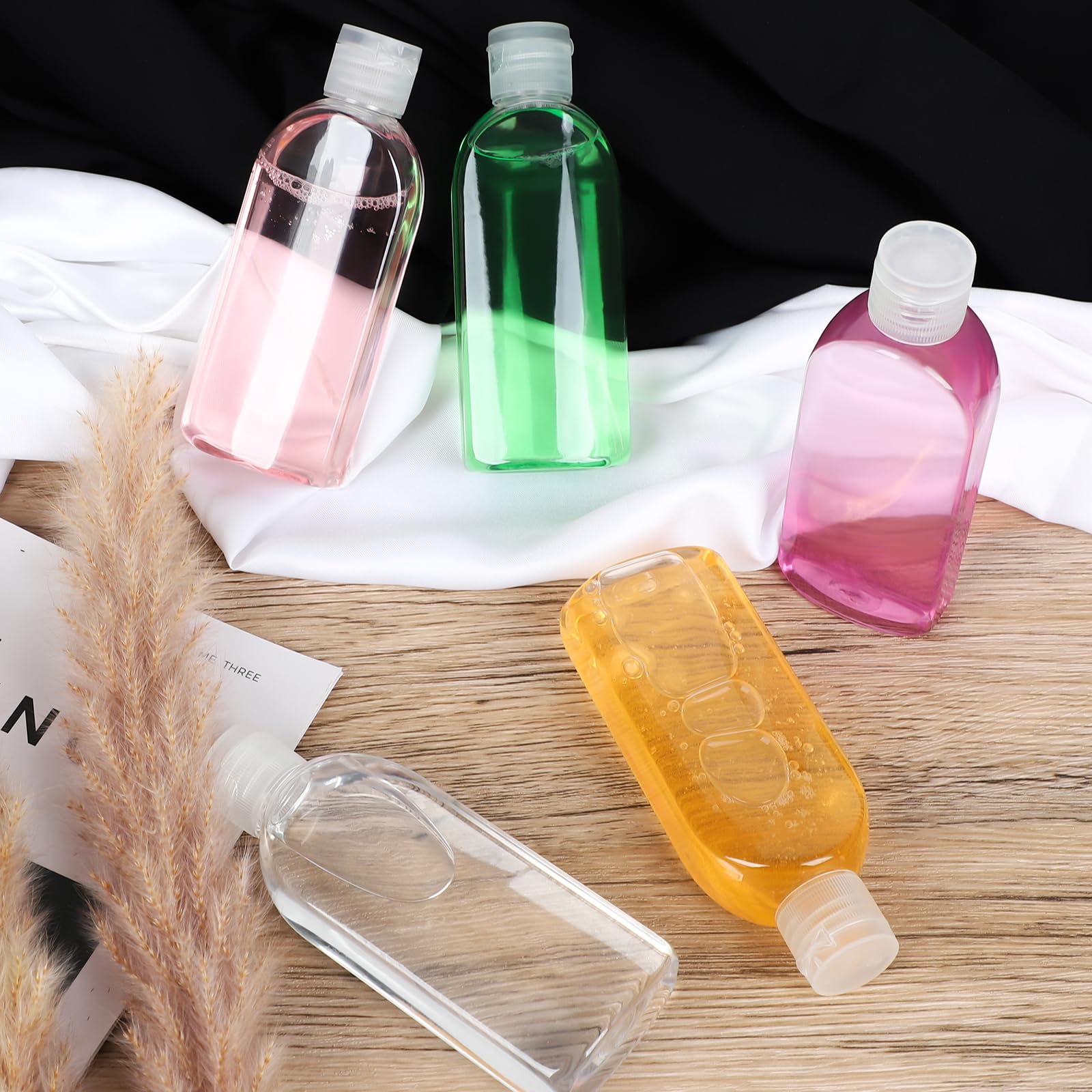 5 Pack 3.4 oz Clear TSA Approved Travel Bottles - Leak Proof Refillable Toiletry Containers for Shampoo, Conditioner & Lotion - Perfect for Airplane Carry-On, Vacation & Gym Essentials