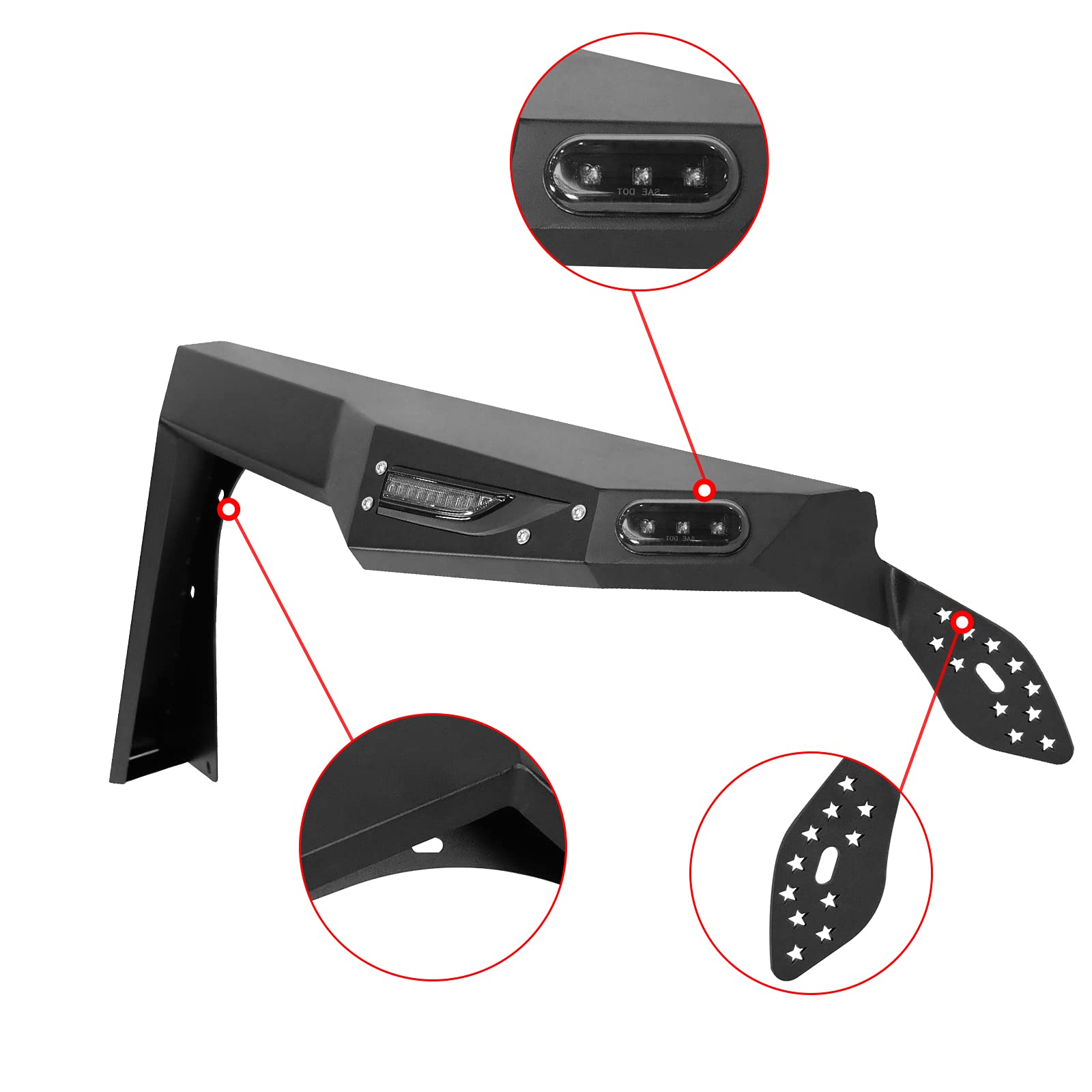 NIXON OFFROAD Front Fender Flares for 2018-2021 Jeep Wrangler JL with LED Turn Signals | Durable Off-Road Protection for Adventure & Trail Riding