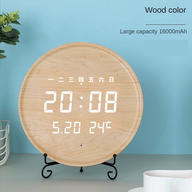 Luxury Digital Wooden Wall Clock - Modern Silent LED Display for Home, Office & Living Room Decor