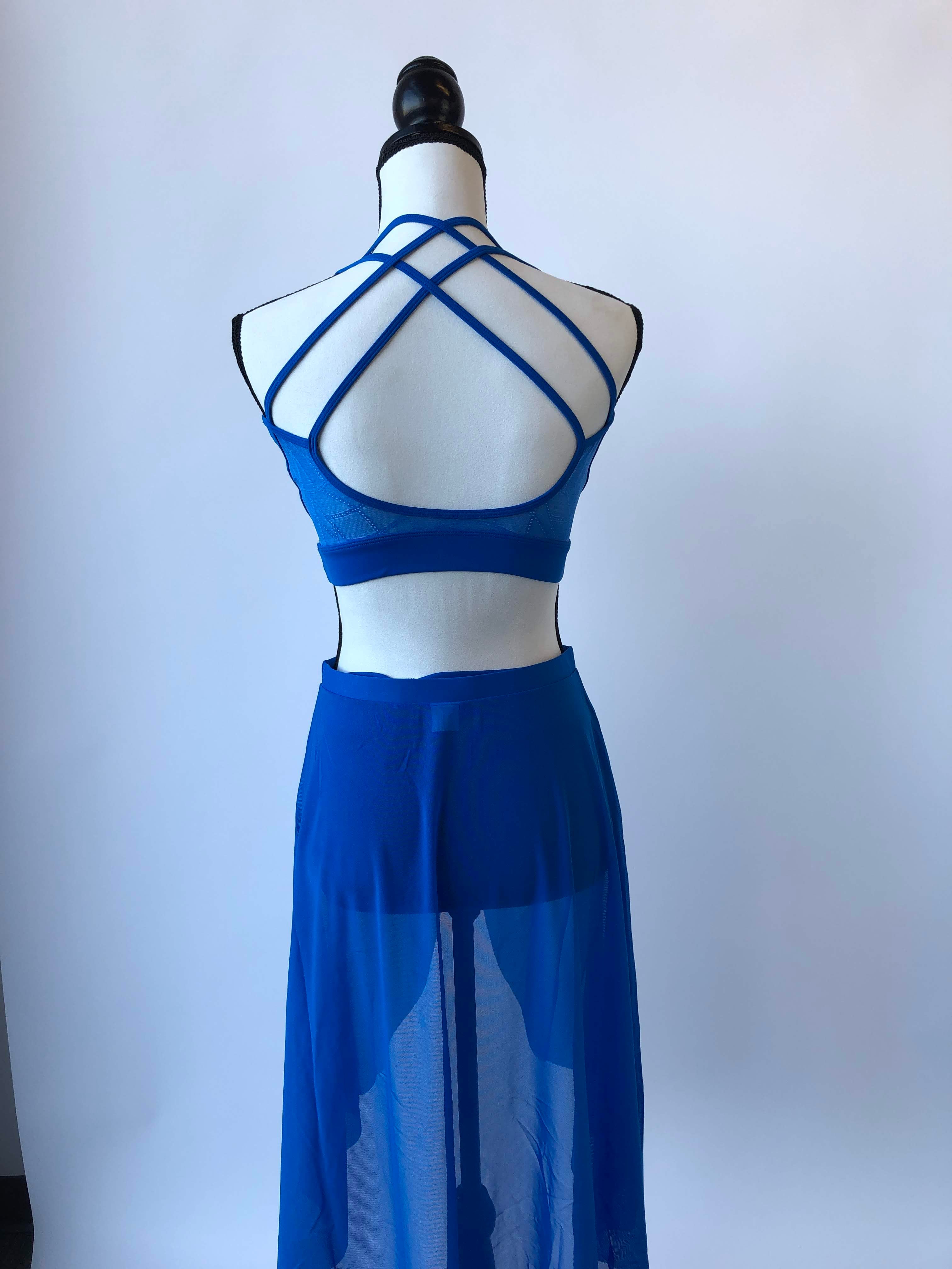M7052LM Women's Mesh X Back Crop Top - Sexy Summer T-Shirt for Casual Wear, Beach, and Night Out