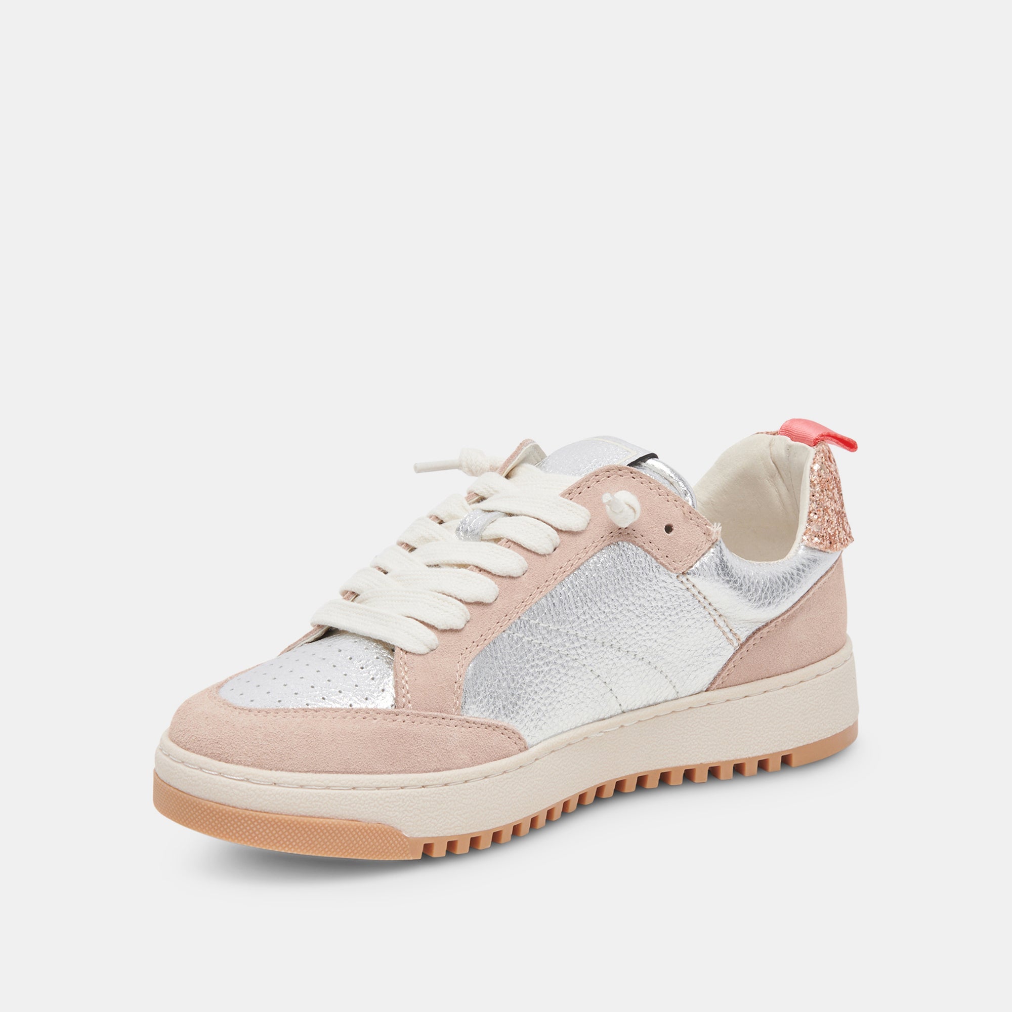 CALIL Women's Blush Multi Metallic Leather Sneakers - Stylish & Comfortable for Casual Wear, Work & Travel