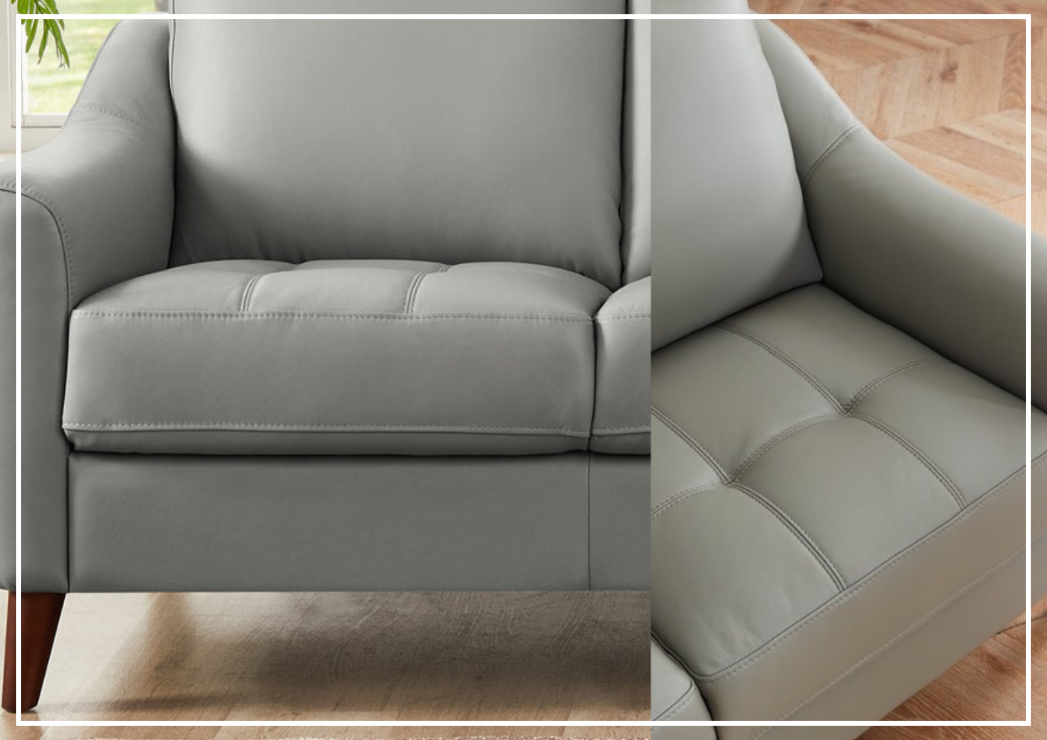 Hydeline Ersa Premium Leather Loveseat Sofa with Soft Slope Arms - Luxurious Small Couch for Living Room, Office or Apartment