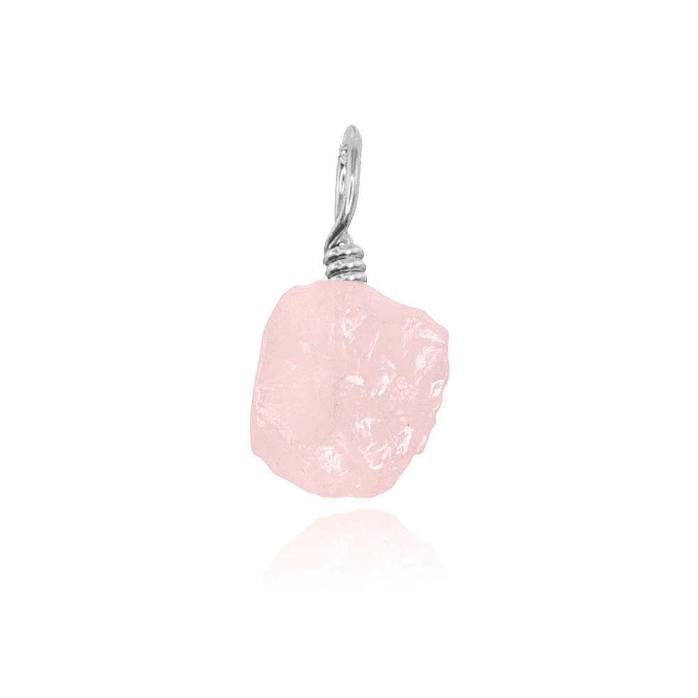 Natural Raw Rose Quartz Crystal Pendant Necklace - Healing Stone Jewelry for Women - Perfect for Meditation, Energy Balancing & Spiritual Gifts